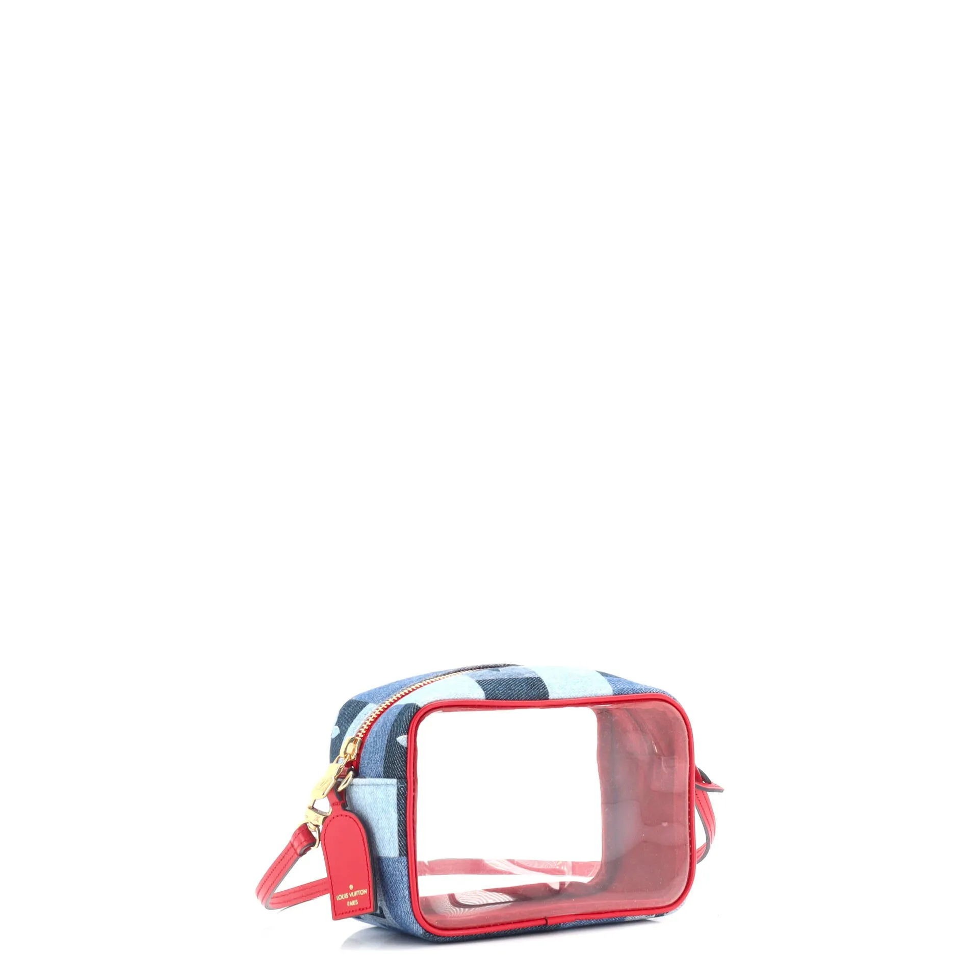 Beach Pouch Damier and Monogram Patchwork Denim