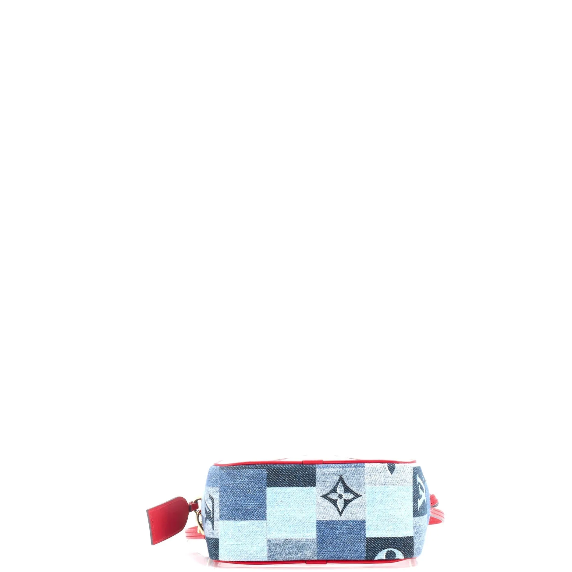 Beach Pouch Damier and Monogram Patchwork Denim