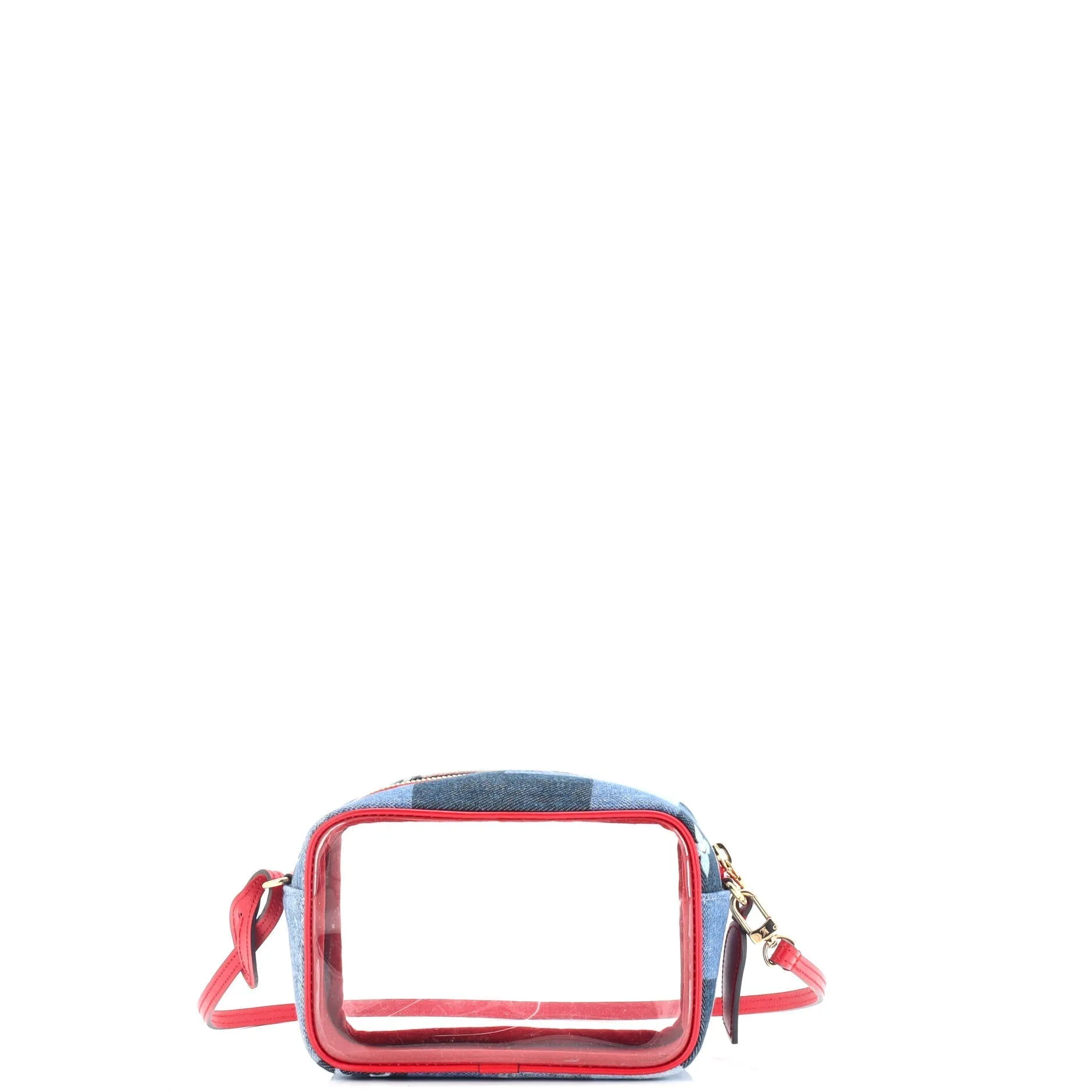 Beach Pouch Damier and Monogram Patchwork Denim