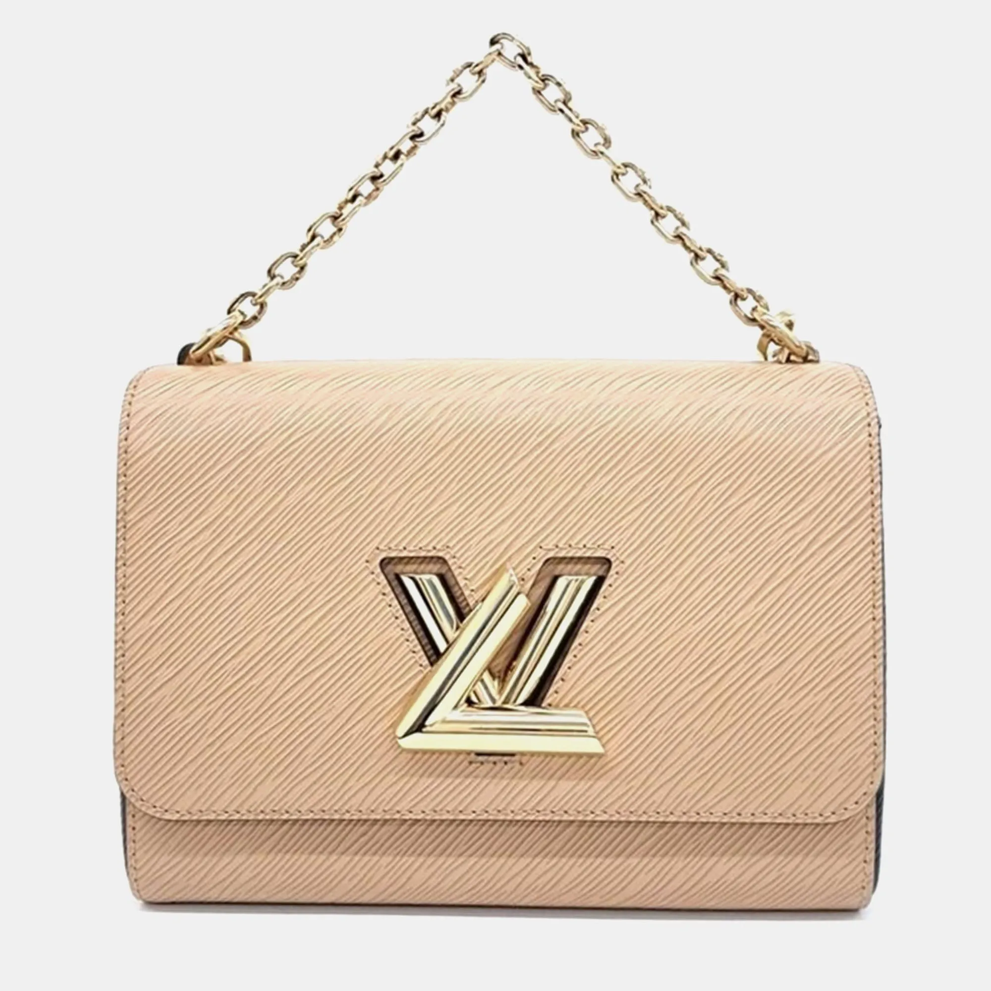 Beige Epi Leather Twist MM Shoulder Bag