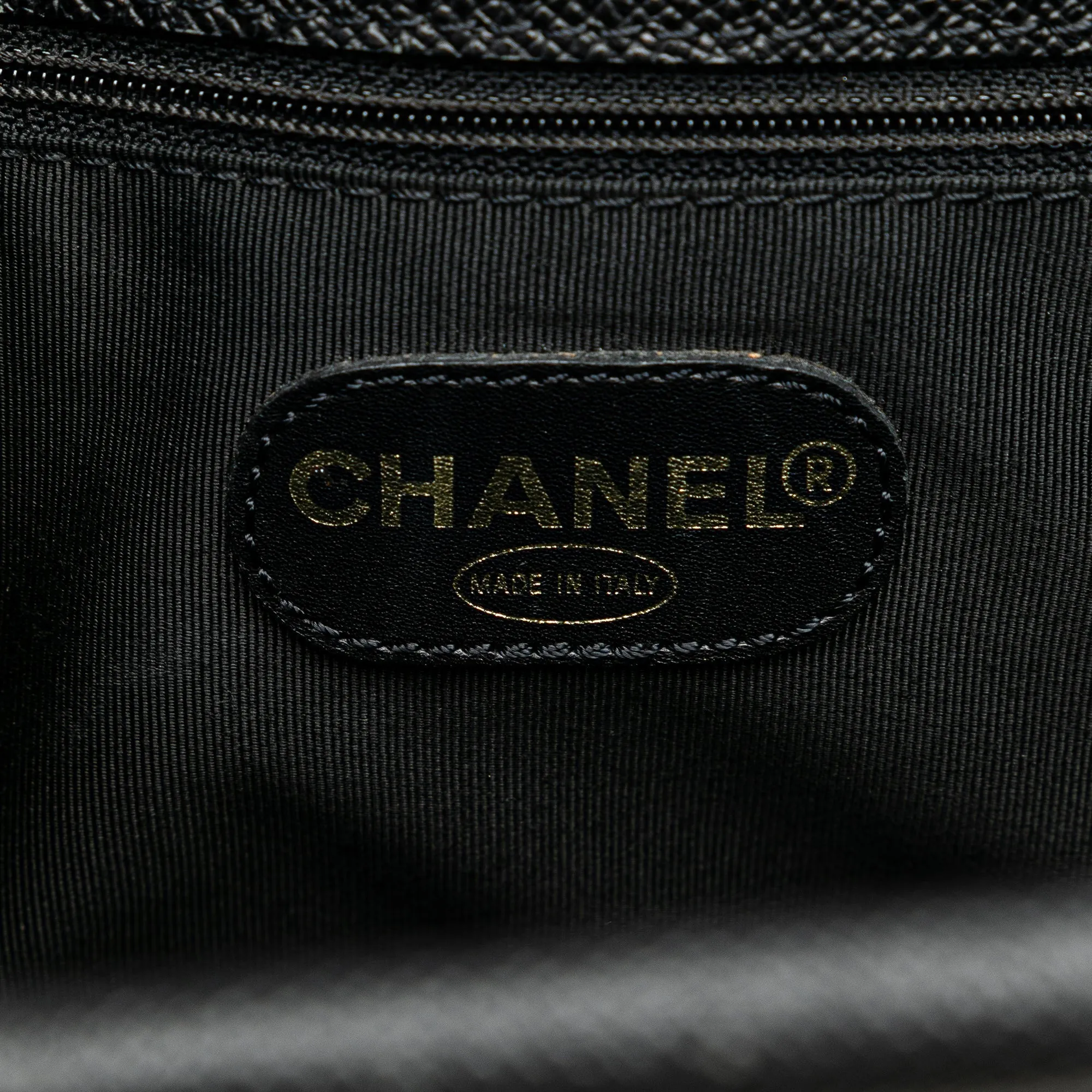 Black Chanel Caviar Tortoise Top Handle Tote