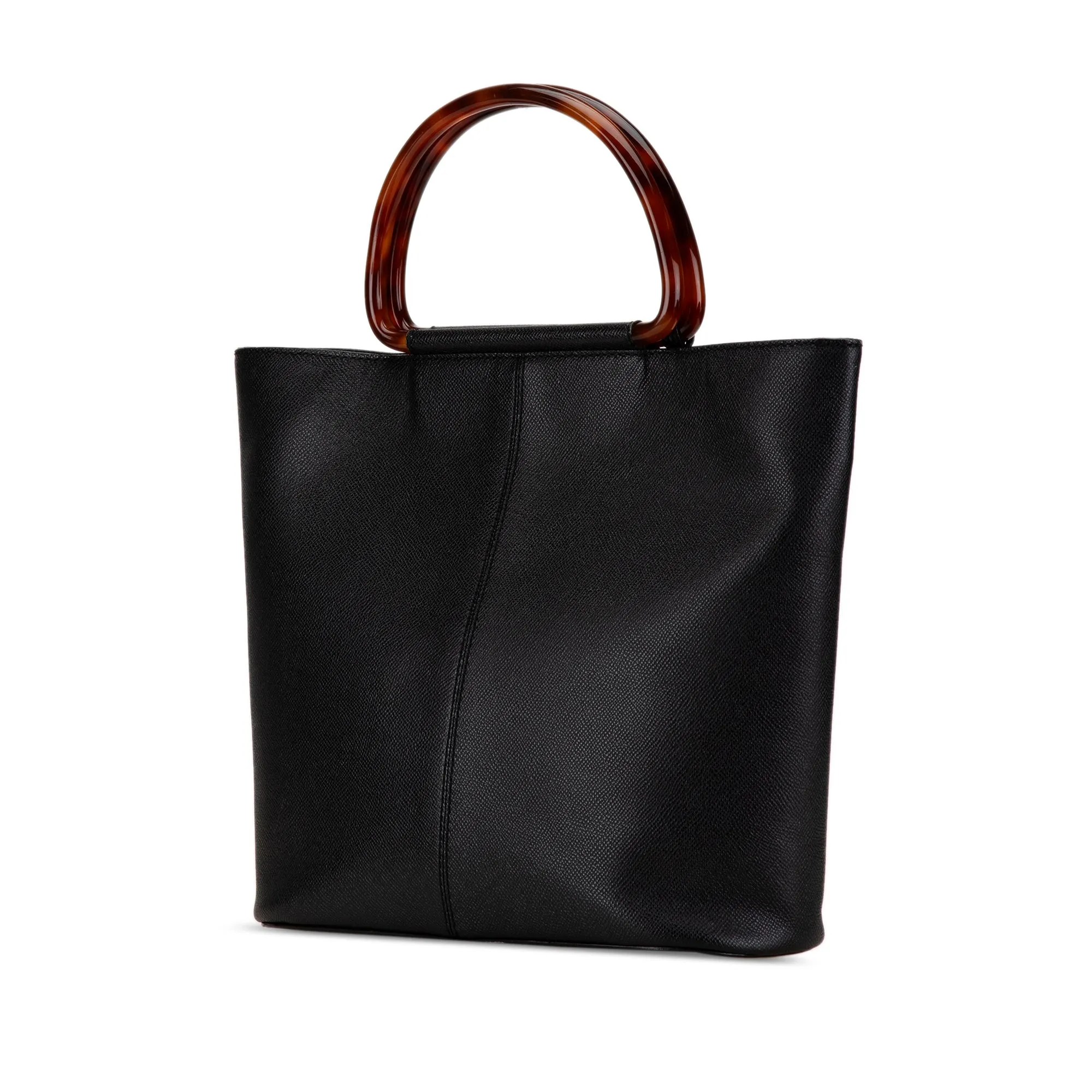 Black Chanel Caviar Tortoise Top Handle Tote