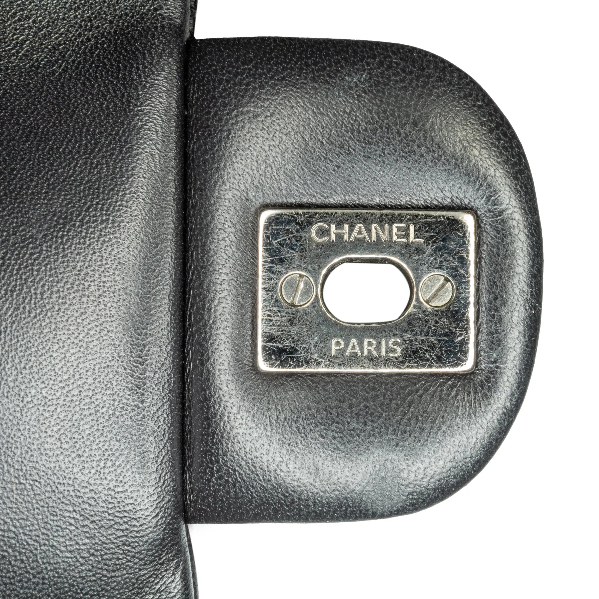 Black Chanel Jumbo Patent Classic Twist Flap Shoulder Bag