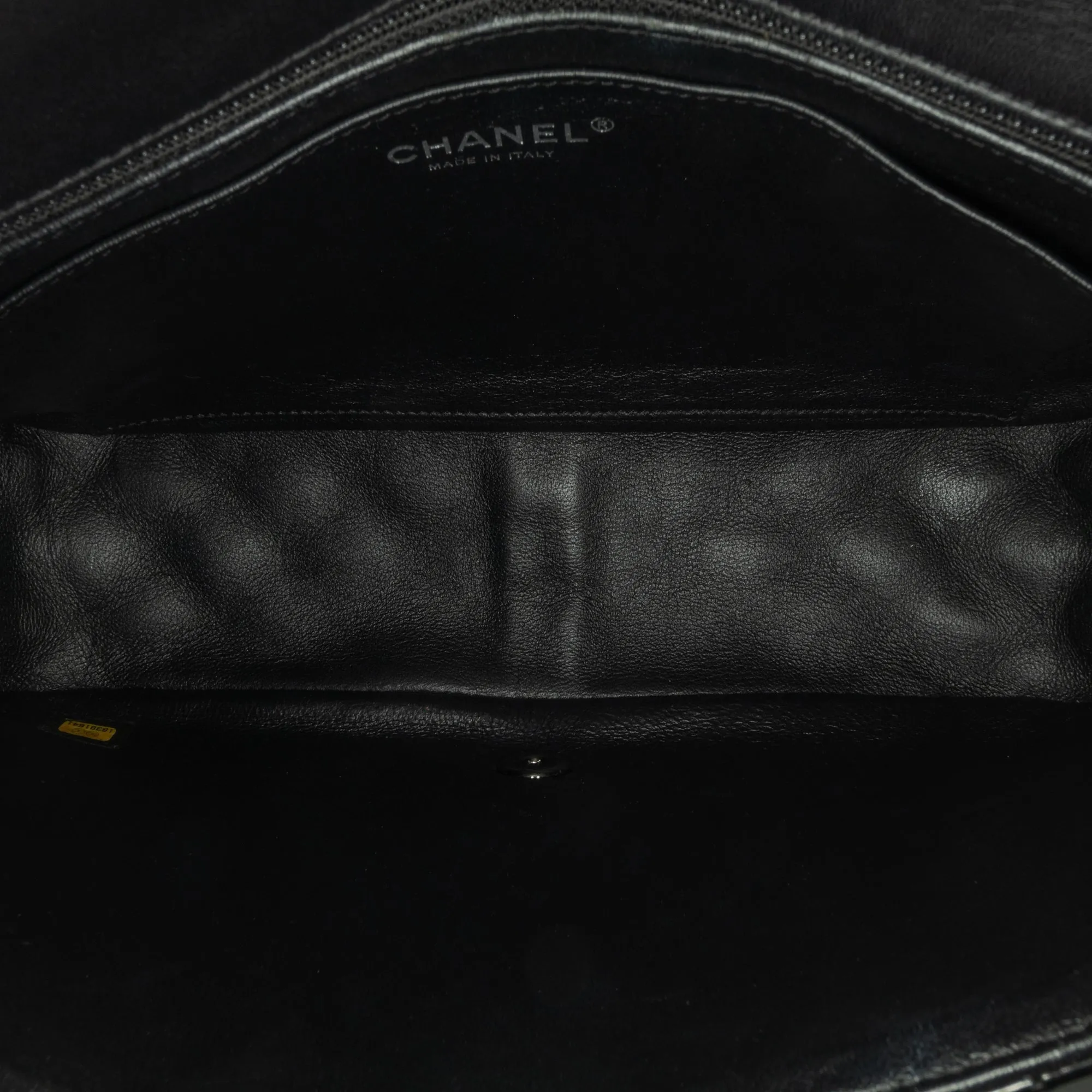Black Chanel Jumbo Patent Classic Twist Flap Shoulder Bag