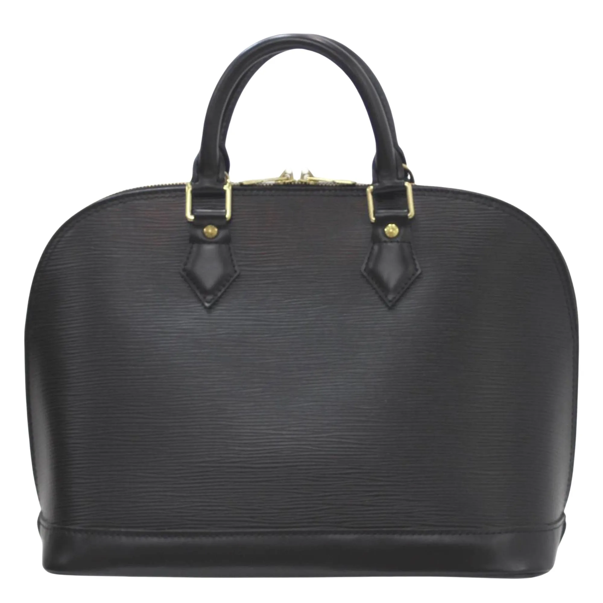 Black Epi Leather Handbag with Spacious Interior and Iconic Silhouette
