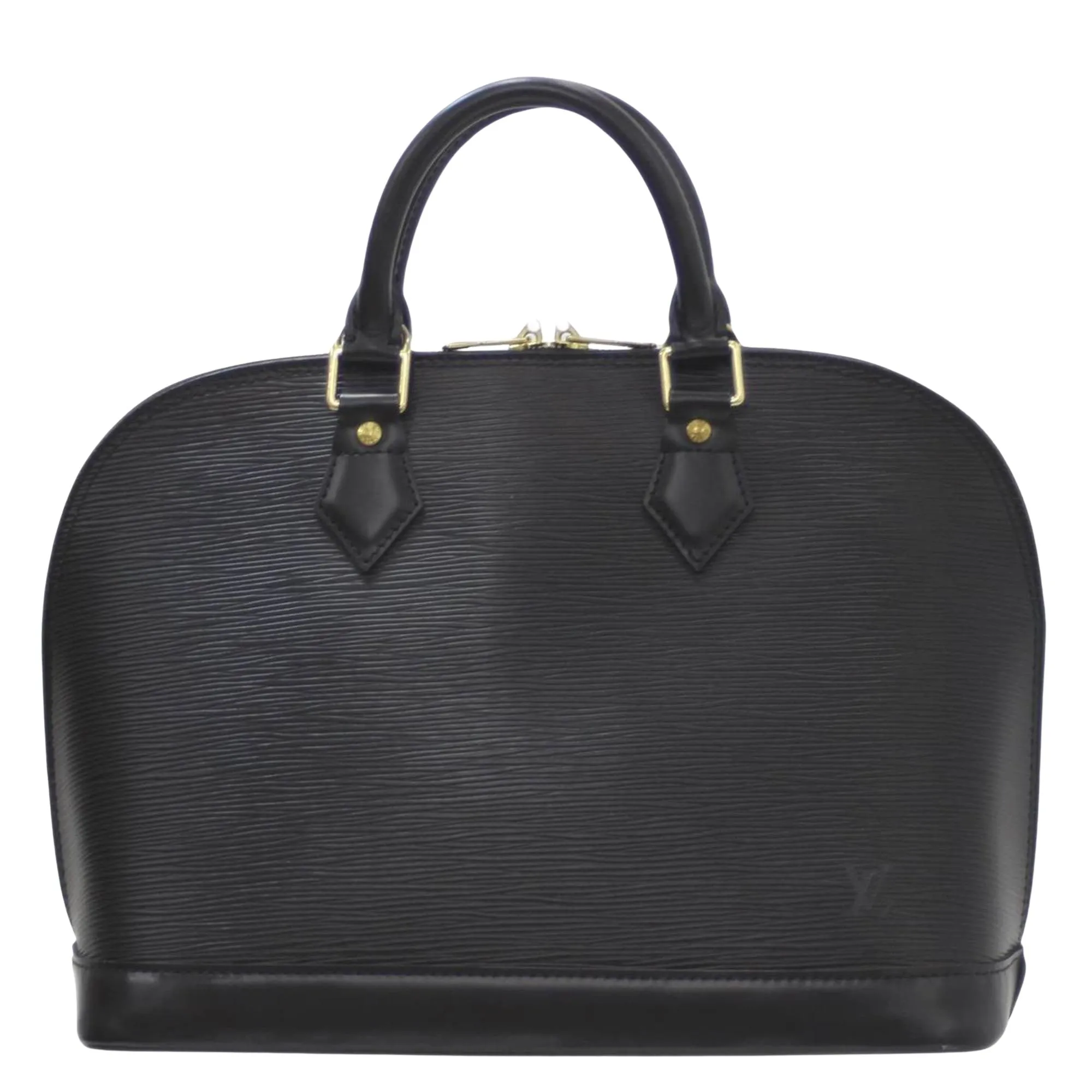 Black Epi Leather Handbag with Spacious Interior and Iconic Silhouette