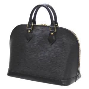 Black Epi Leather Handbag with Spacious Interior and Iconic Silhouette