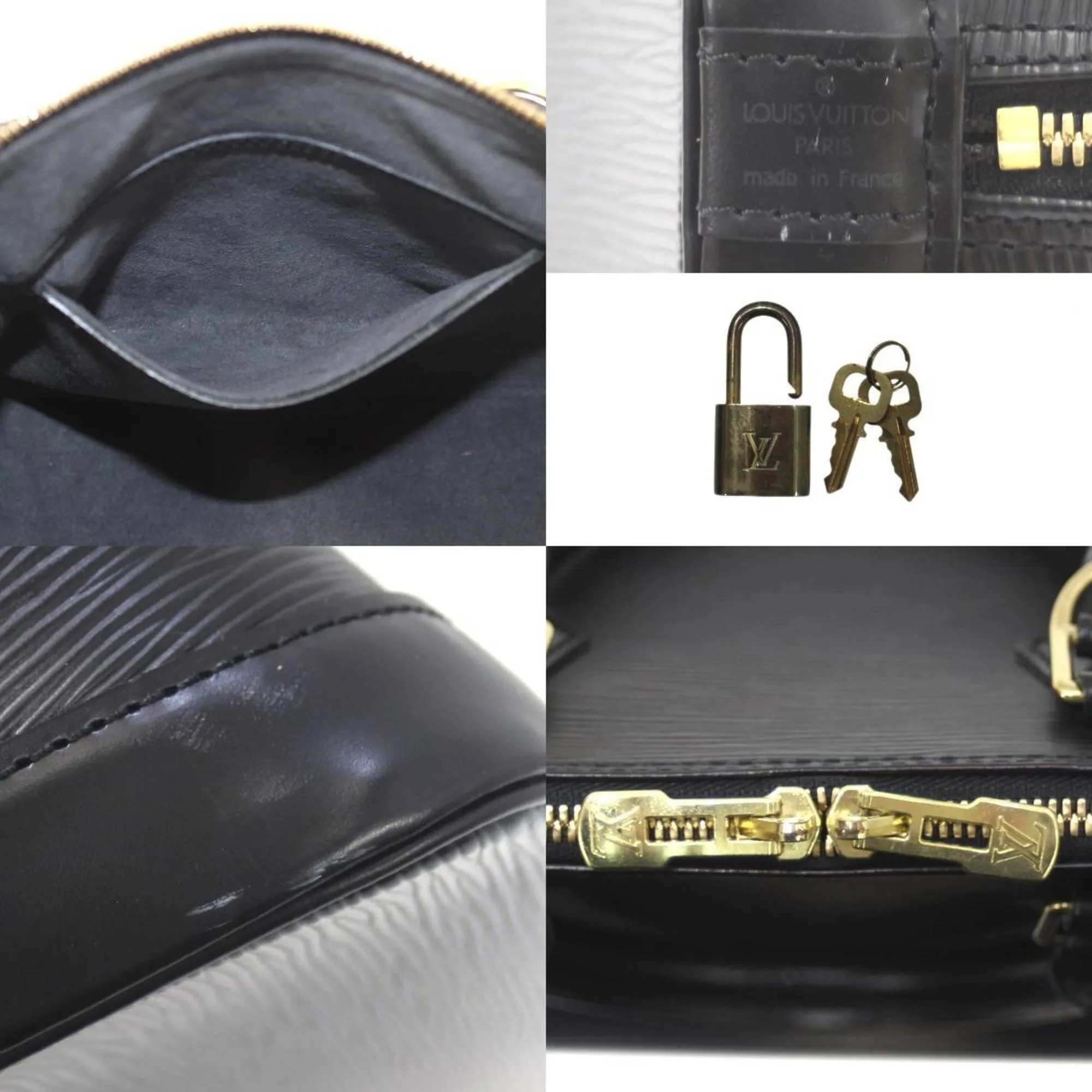 Black Epi Leather Handbag with Spacious Interior and Iconic Silhouette