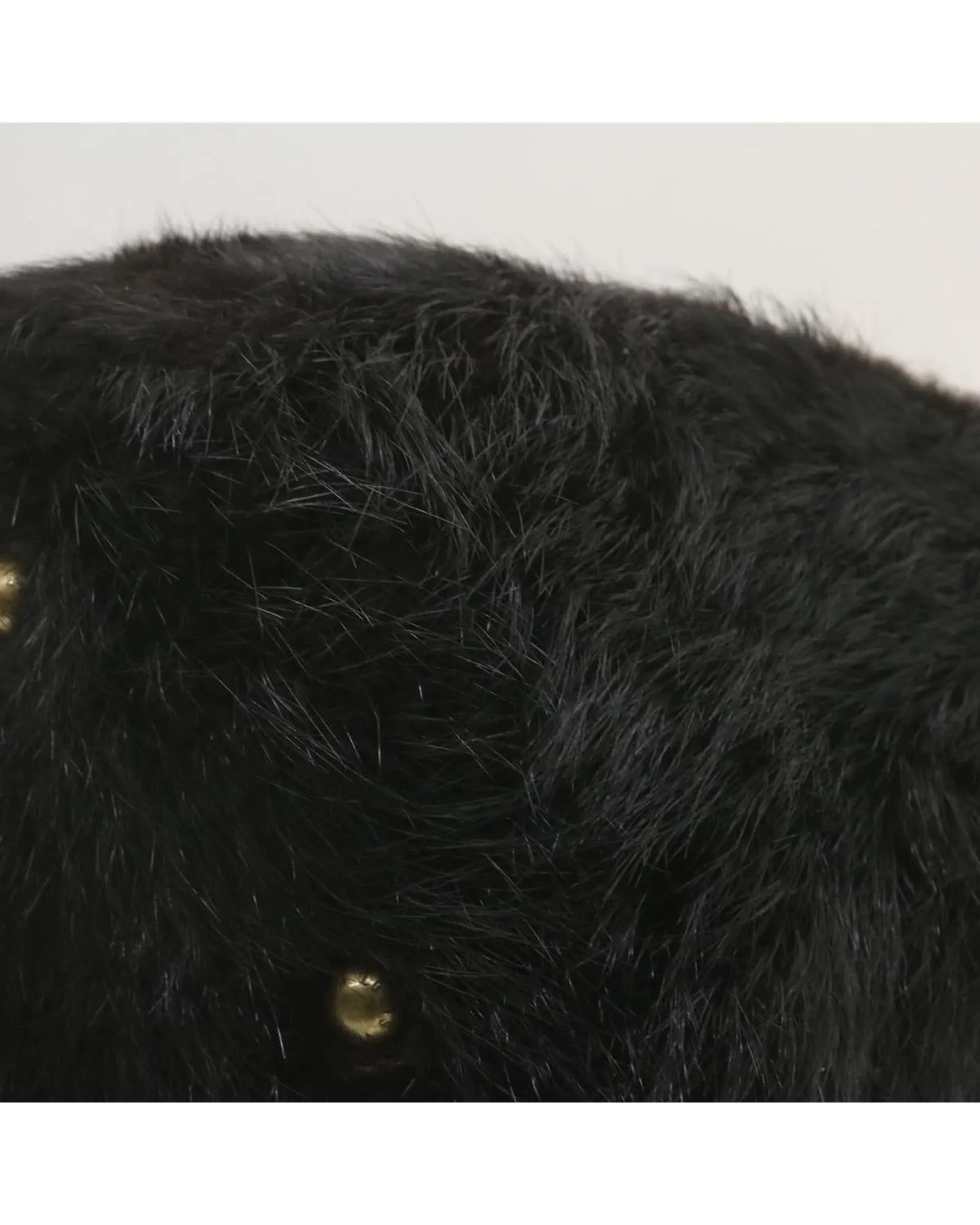 Black Fur V Line Shoulder Bag