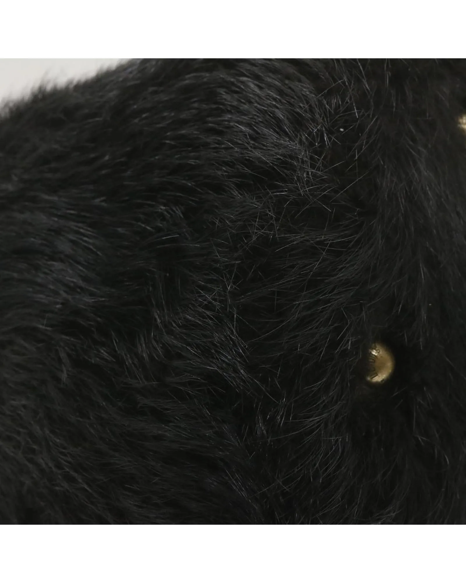 Black Fur V Line Shoulder Bag