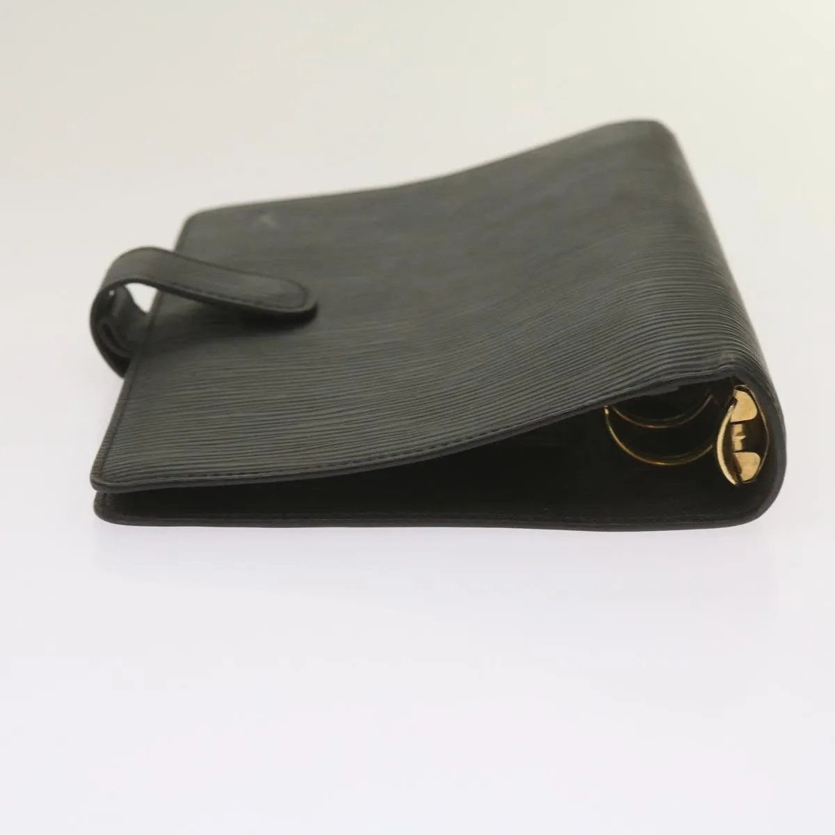 Black Leather Daily Planner Cover with Ruler