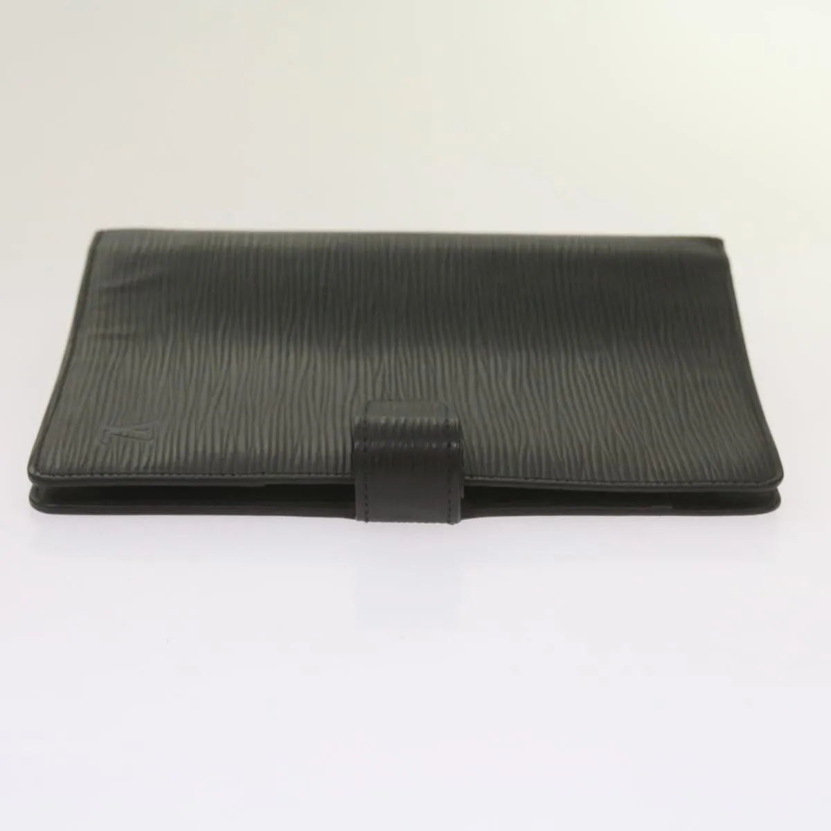 Black Leather Daily Planner Cover with Ruler