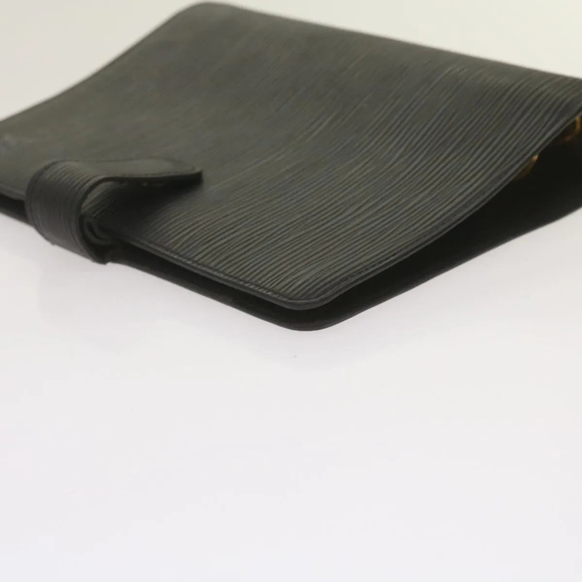 Black Leather Daily Planner Cover with Ruler