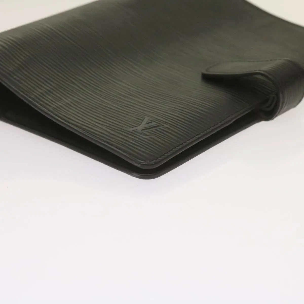 Black Leather Daily Planner Cover with Ruler