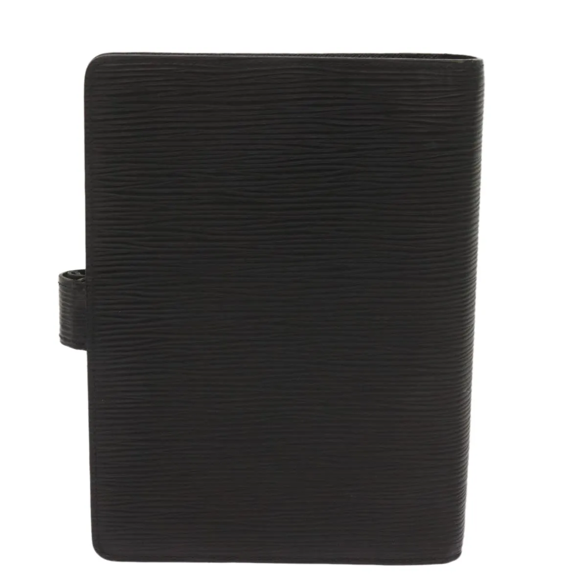 Black Leather Daily Planner Cover with Ruler