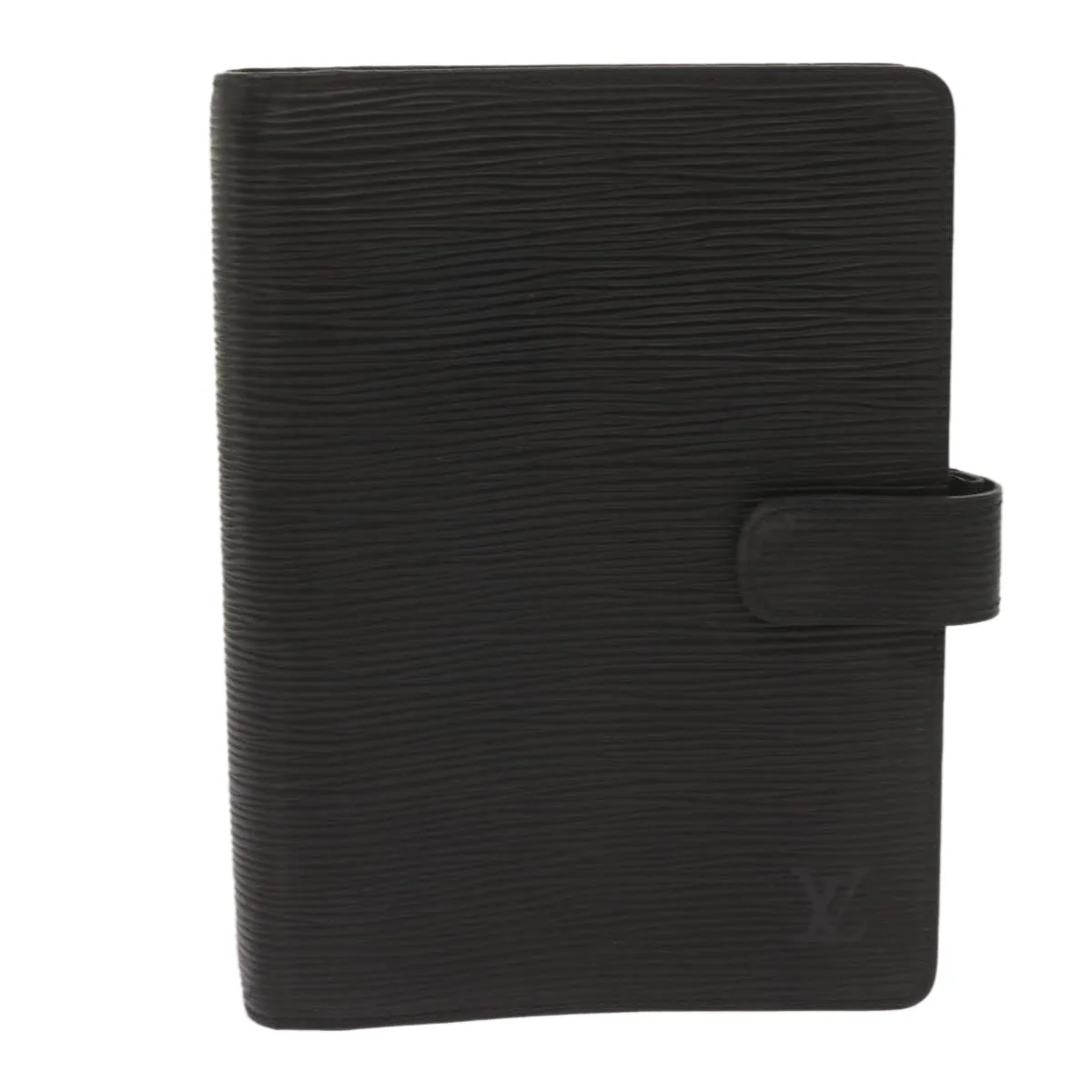Black Leather Daily Planner Cover with Ruler