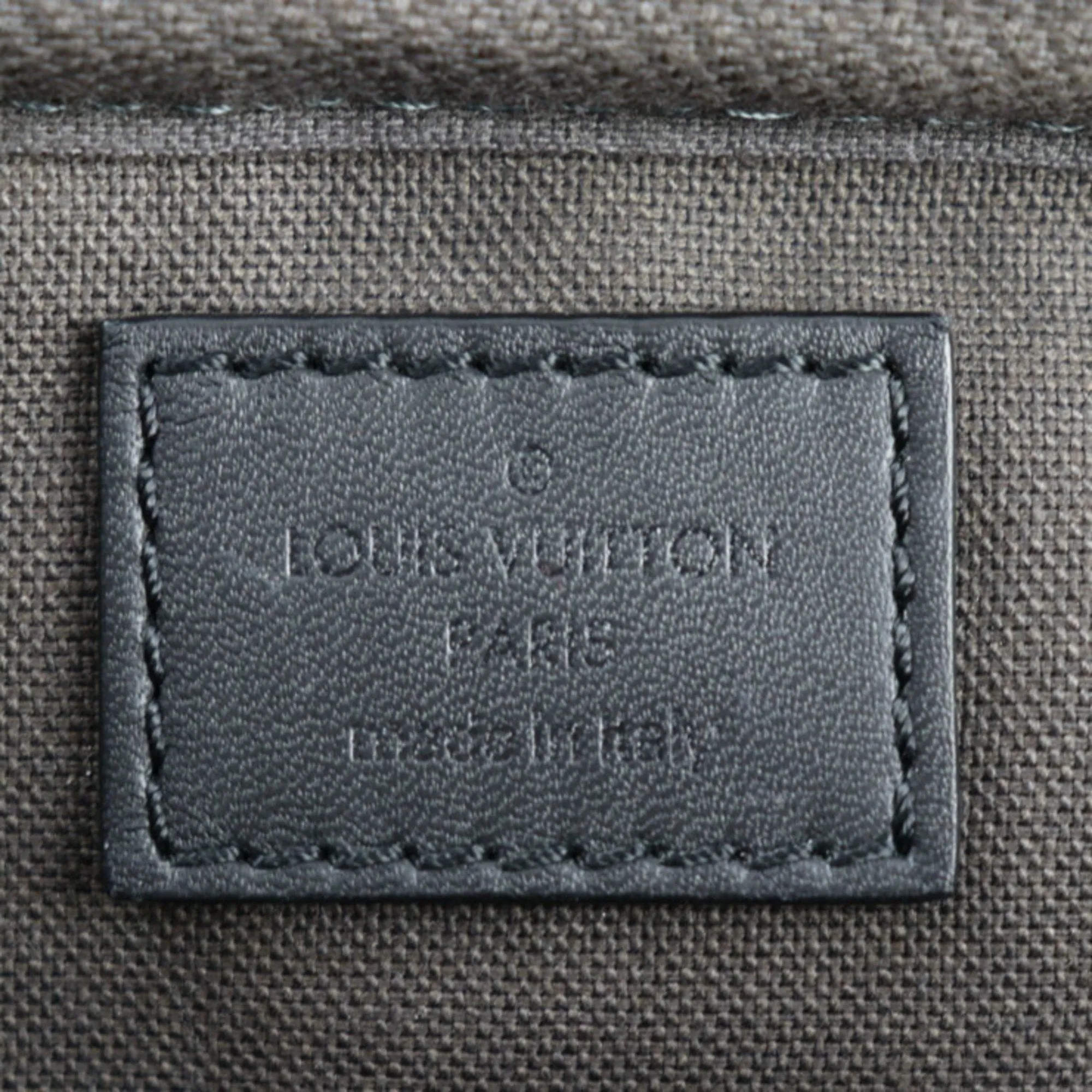 Black Leather Fanny Pack with Damier Infini Motif