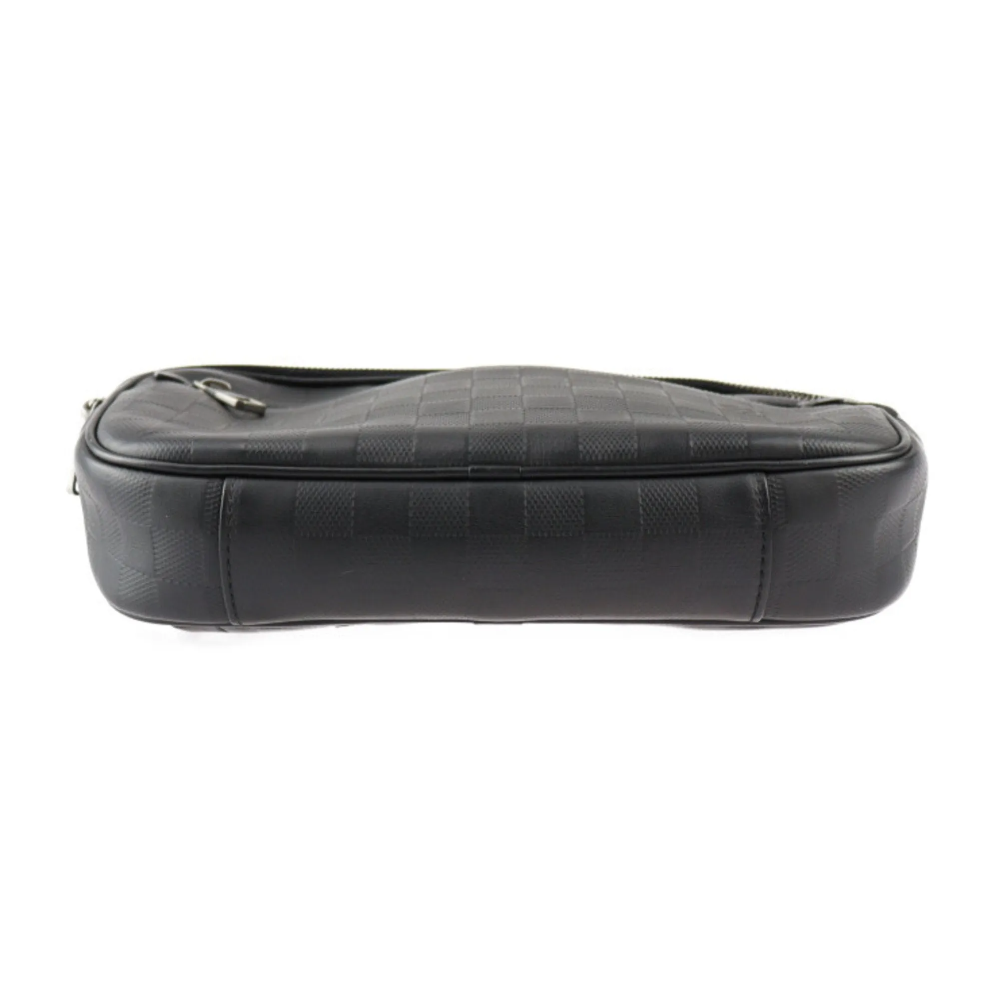 Black Leather Fanny Pack with Damier Infini Motif
