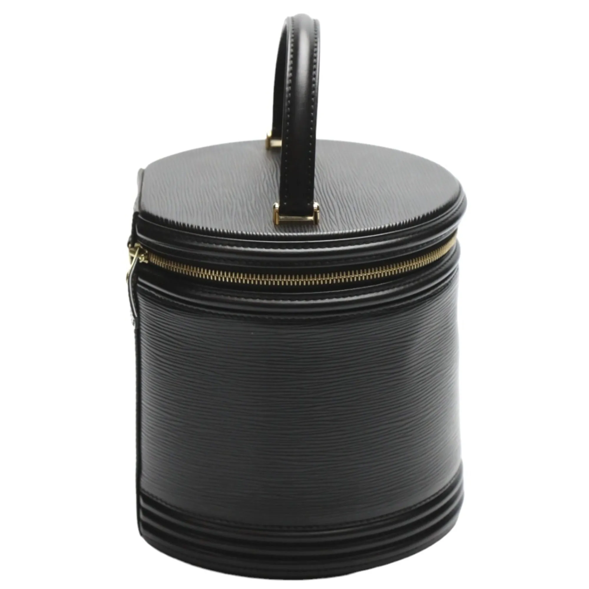 Black Leather Herringbone Bag