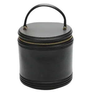 Black Leather Herringbone Bag