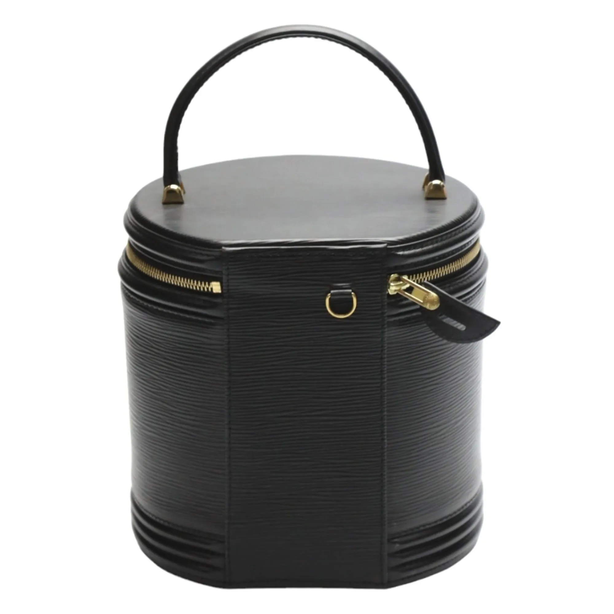 Black Leather Herringbone Bag