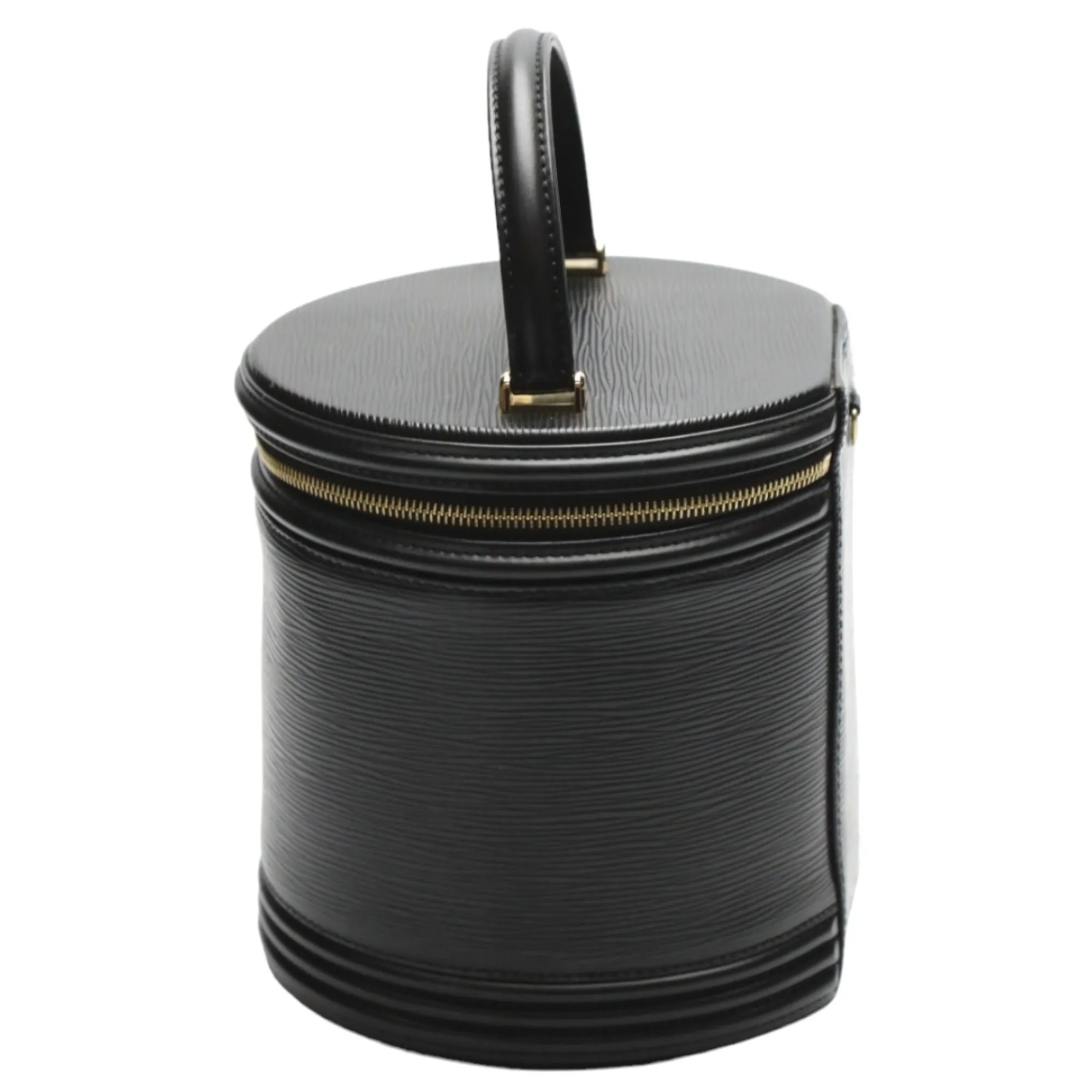 Black Leather Herringbone Bag