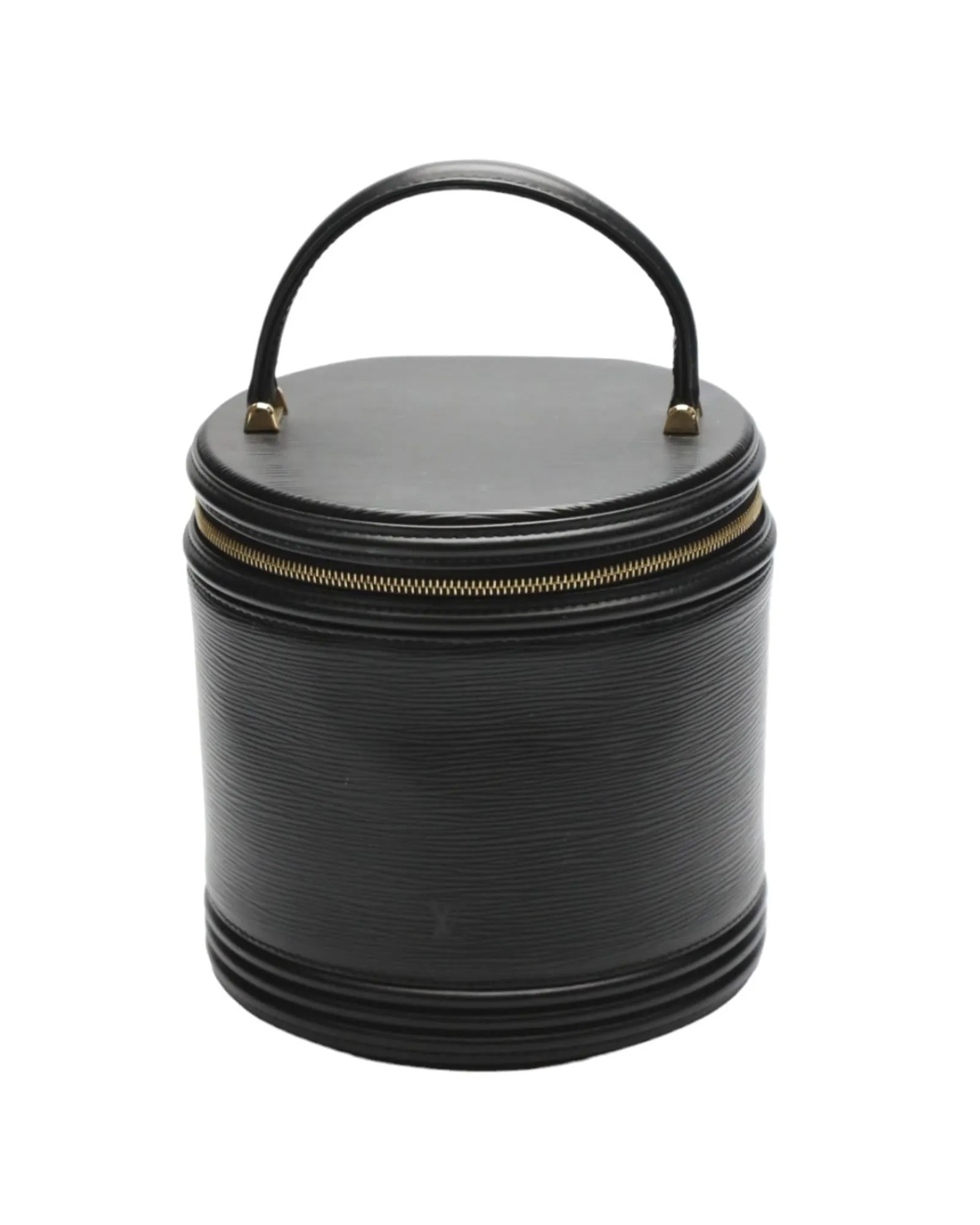 Black Leather Herringbone Bag
