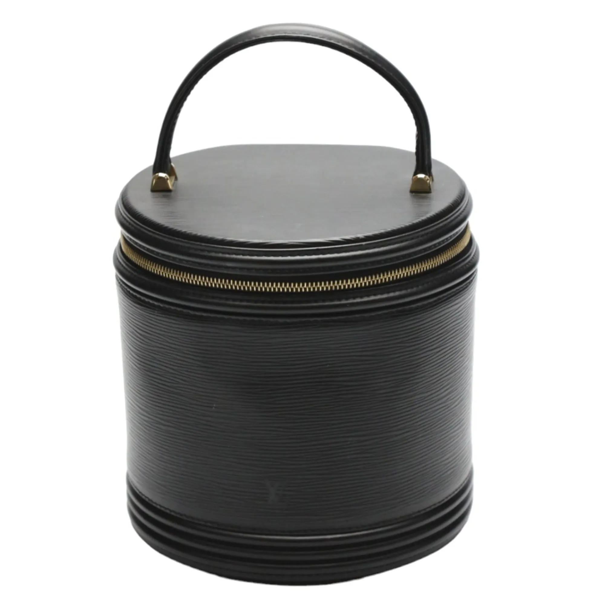 Black Leather Herringbone Bag