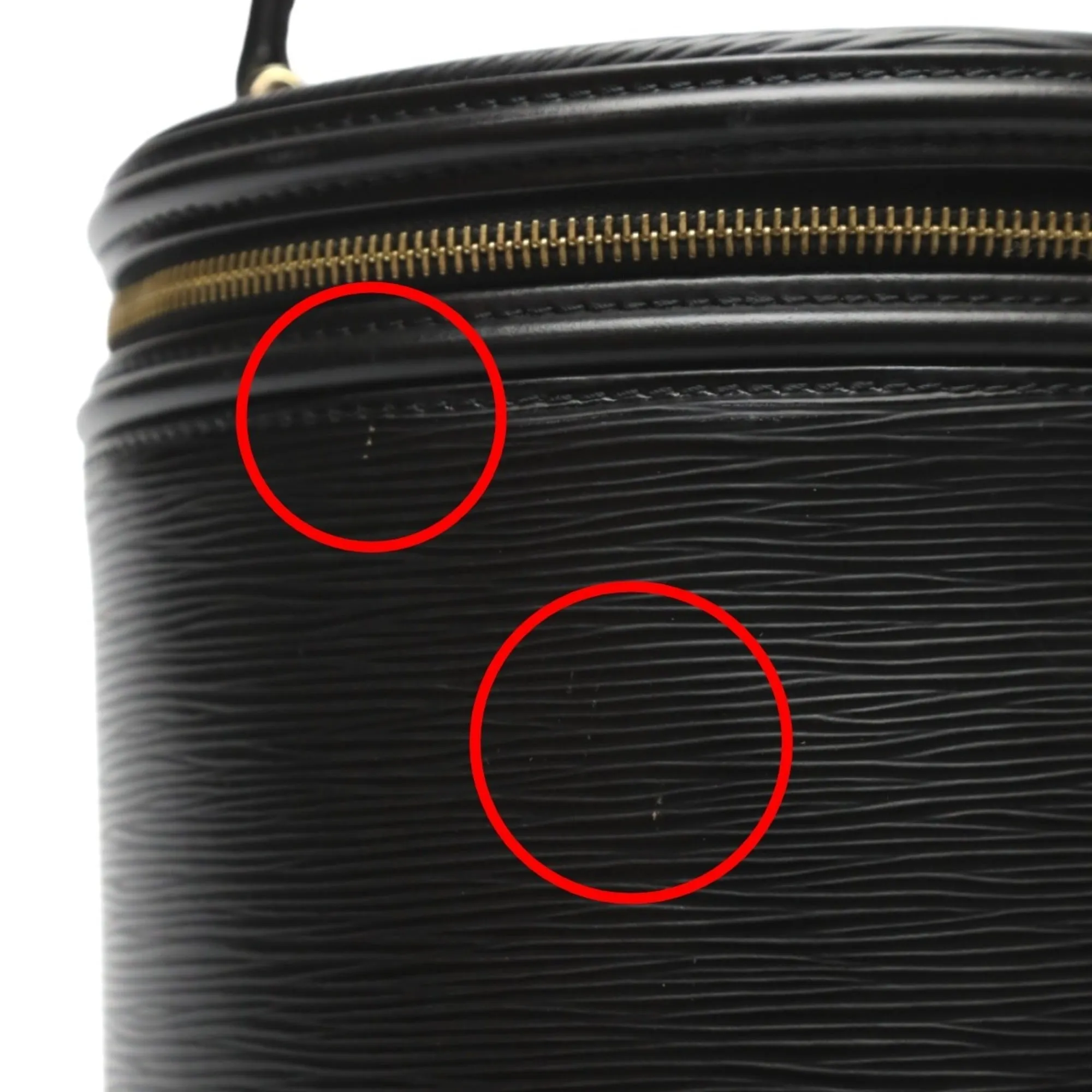 Black Leather Herringbone Bag