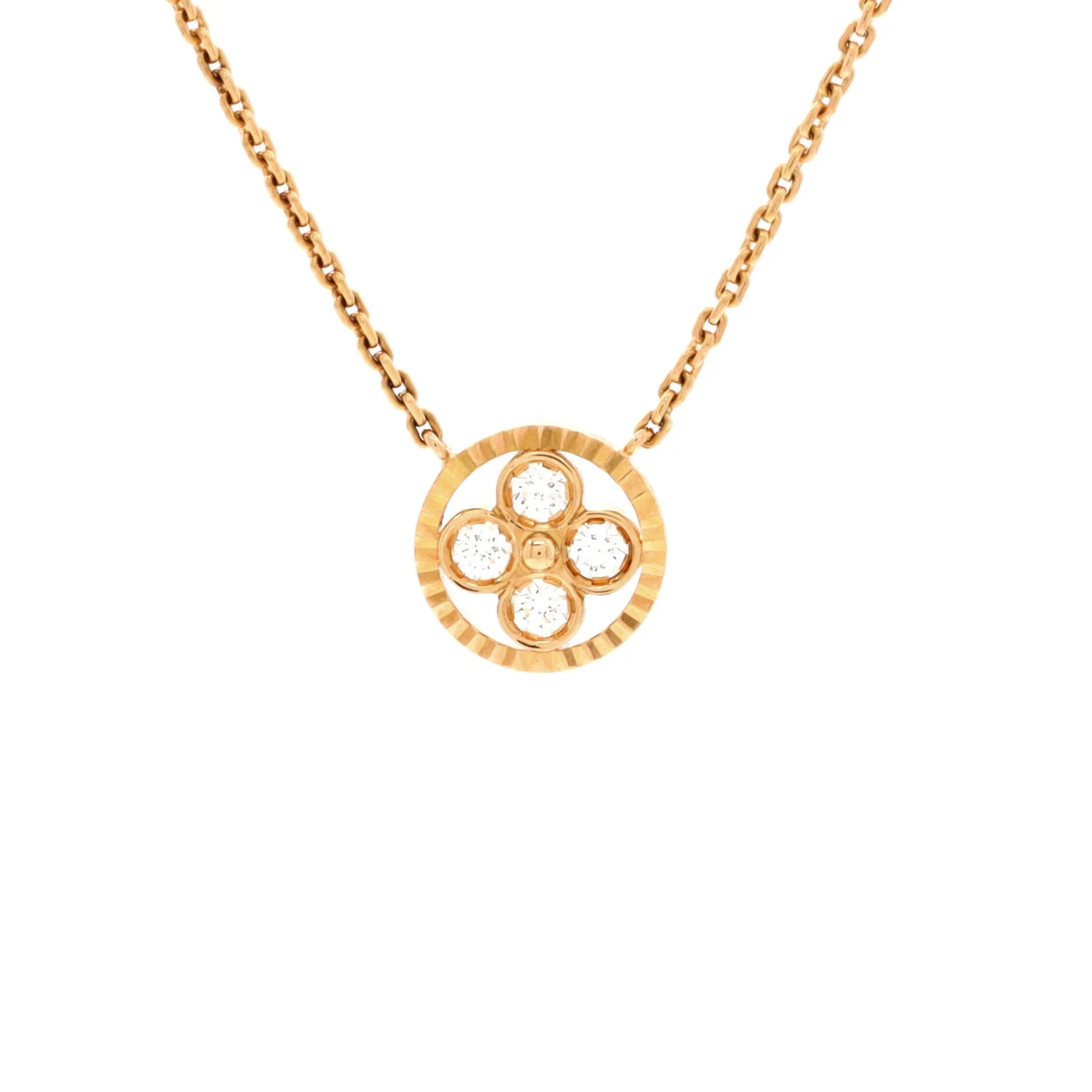 Blossom BB Pendant Necklace 18K Rose Gold with Diamonds