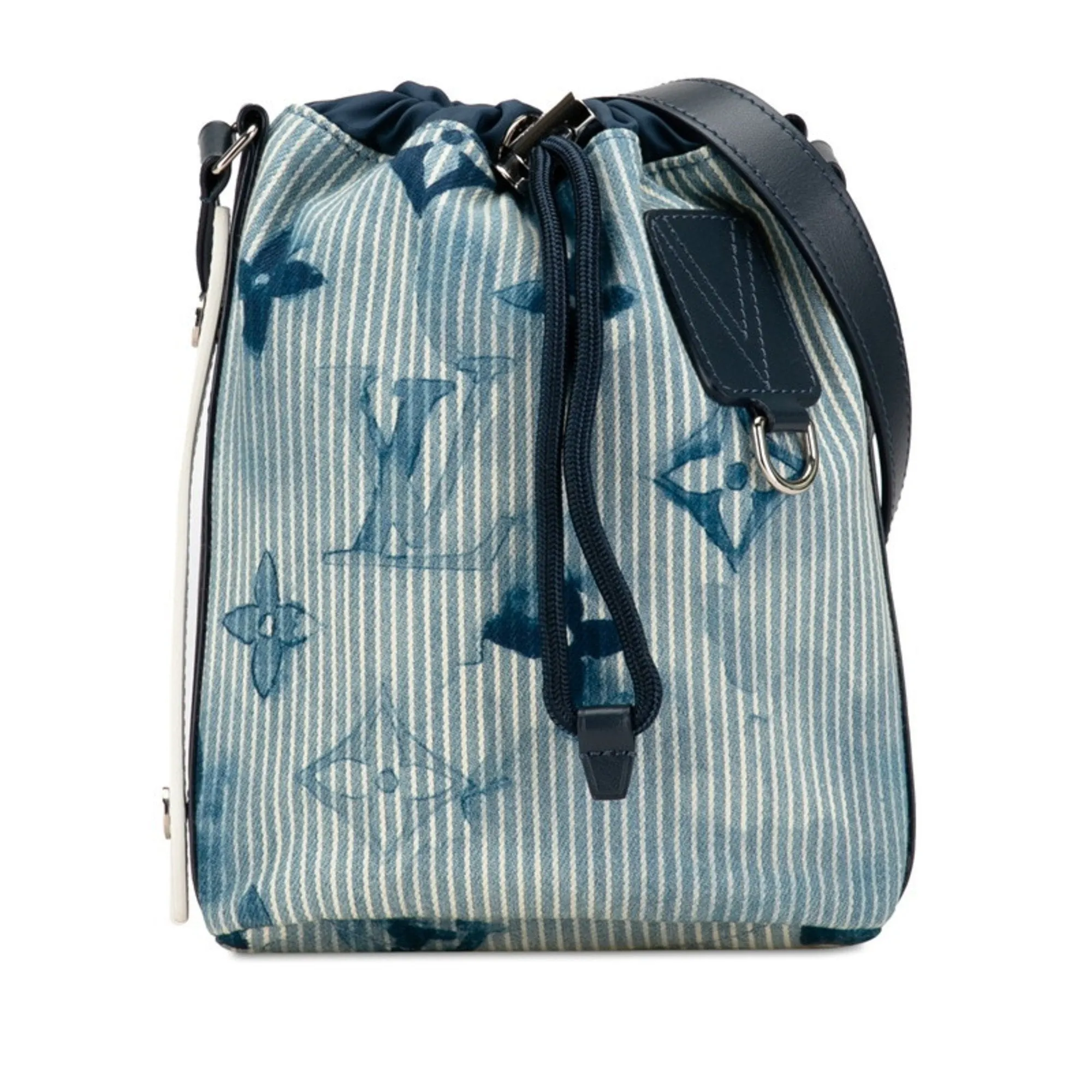 Blue Canvas Shoulder Bag with Elegant Design
