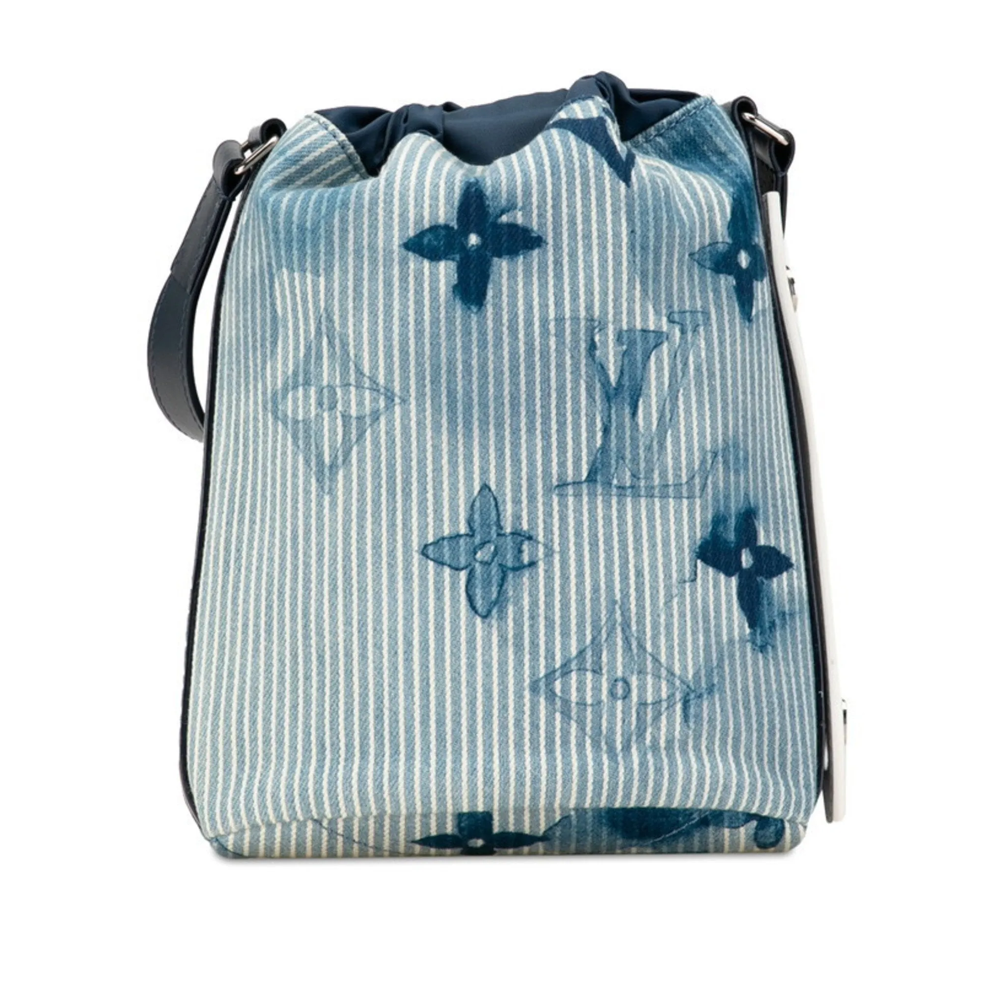 Blue Canvas Shoulder Bag with Elegant Design