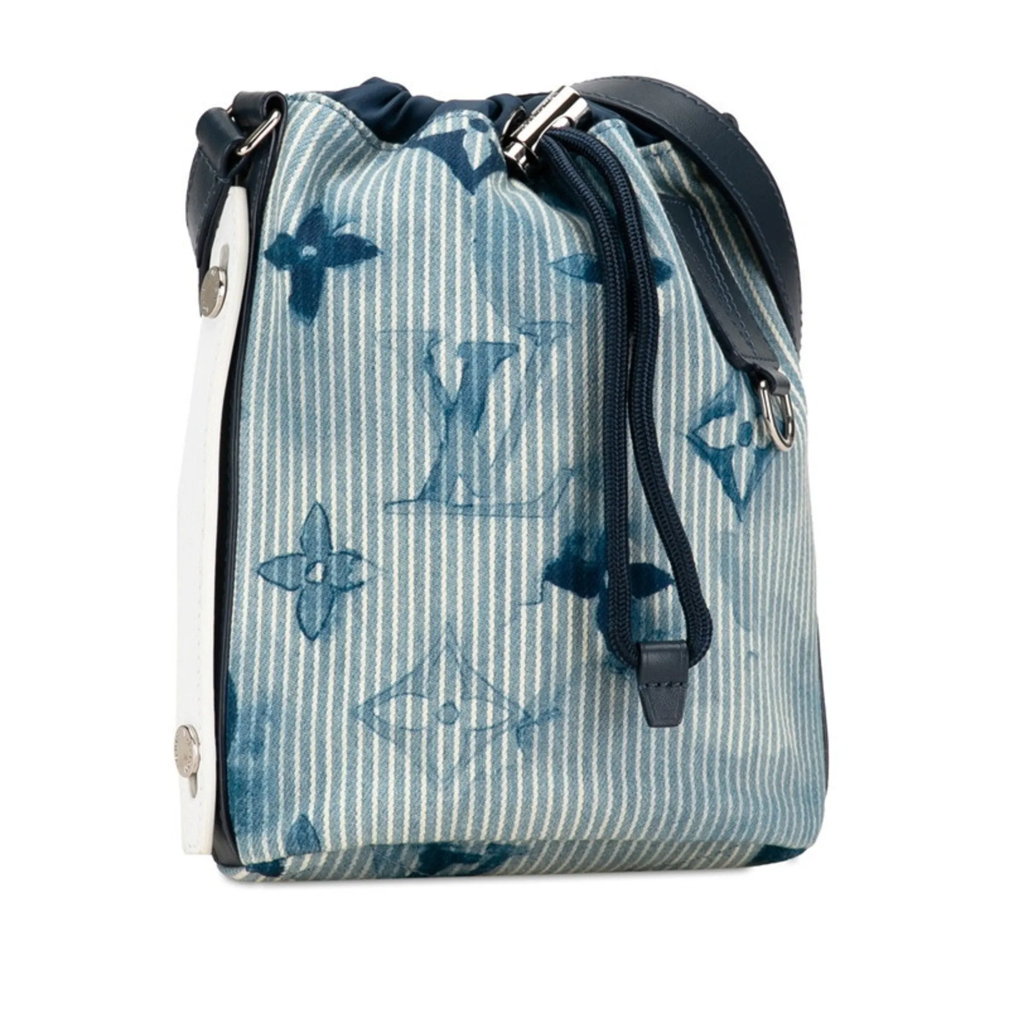 Blue Canvas Shoulder Bag with Elegant Design