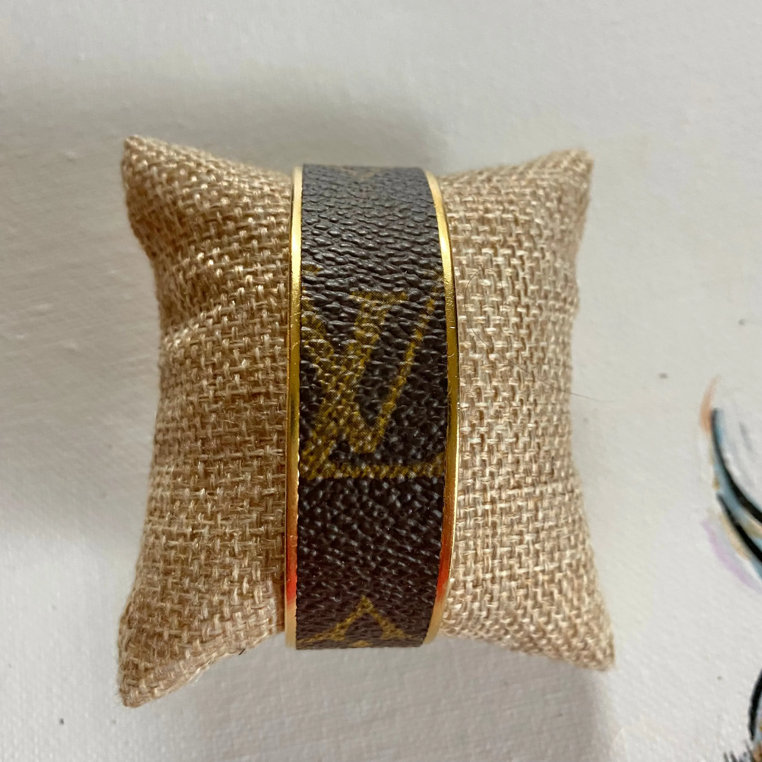 Bulk order - At least 10 Adjustable Bracelet Cuffs in Upcycled LV Monogram