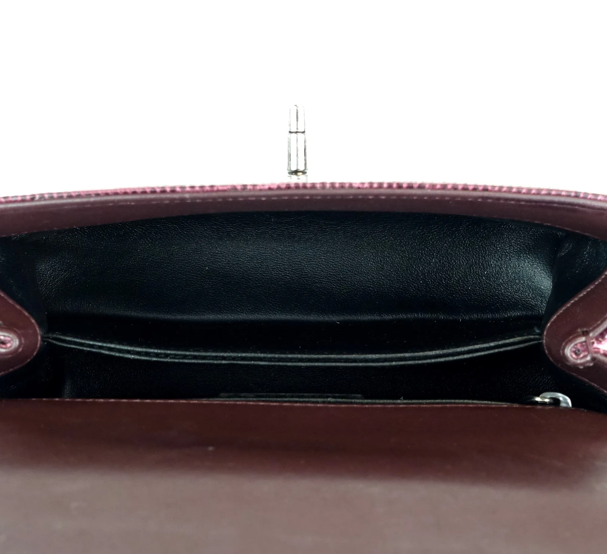 CC Flap Rolled Top Handle Lizard Small Bag