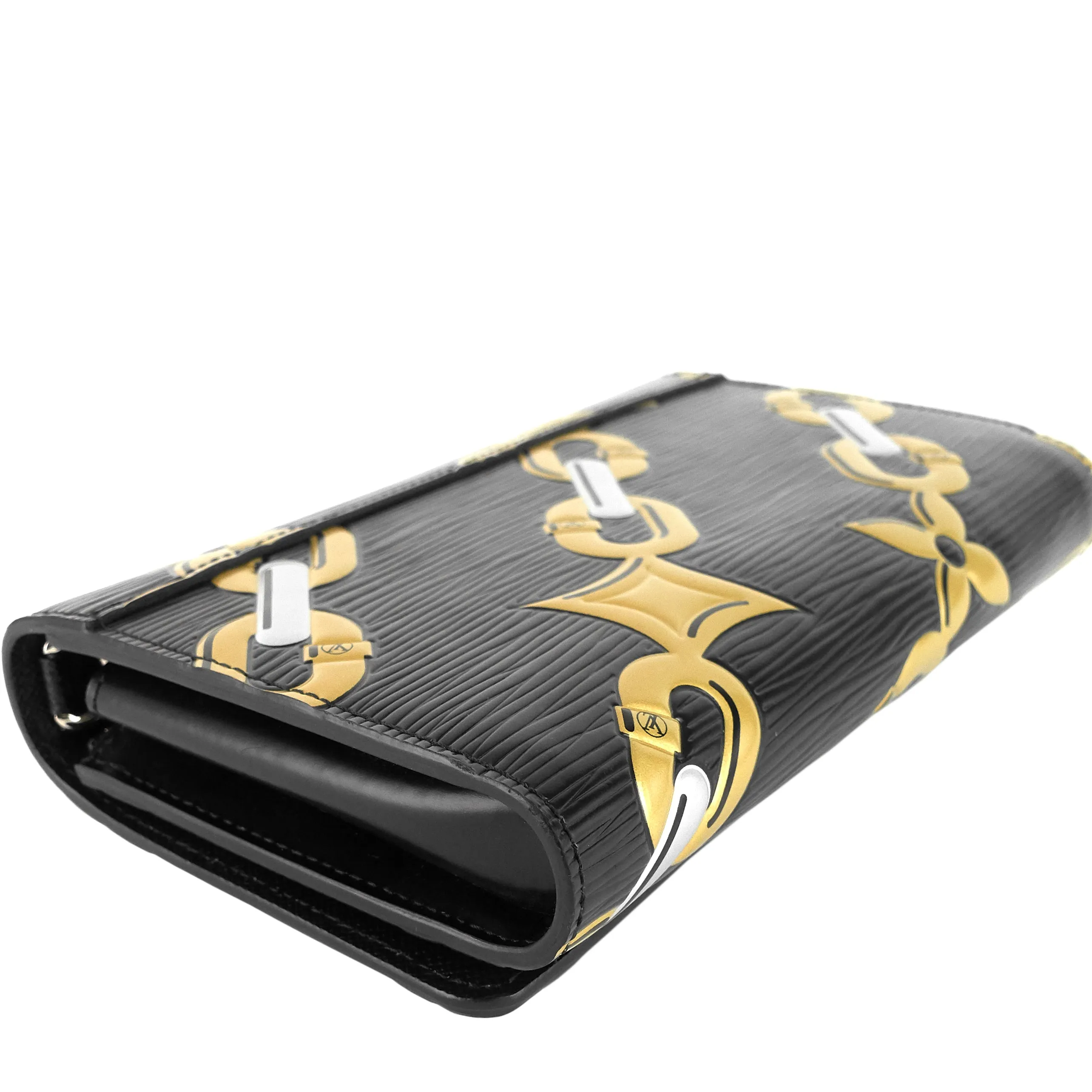 Chain Flower Print Twist Epi Leather Wallet on Chain Bag