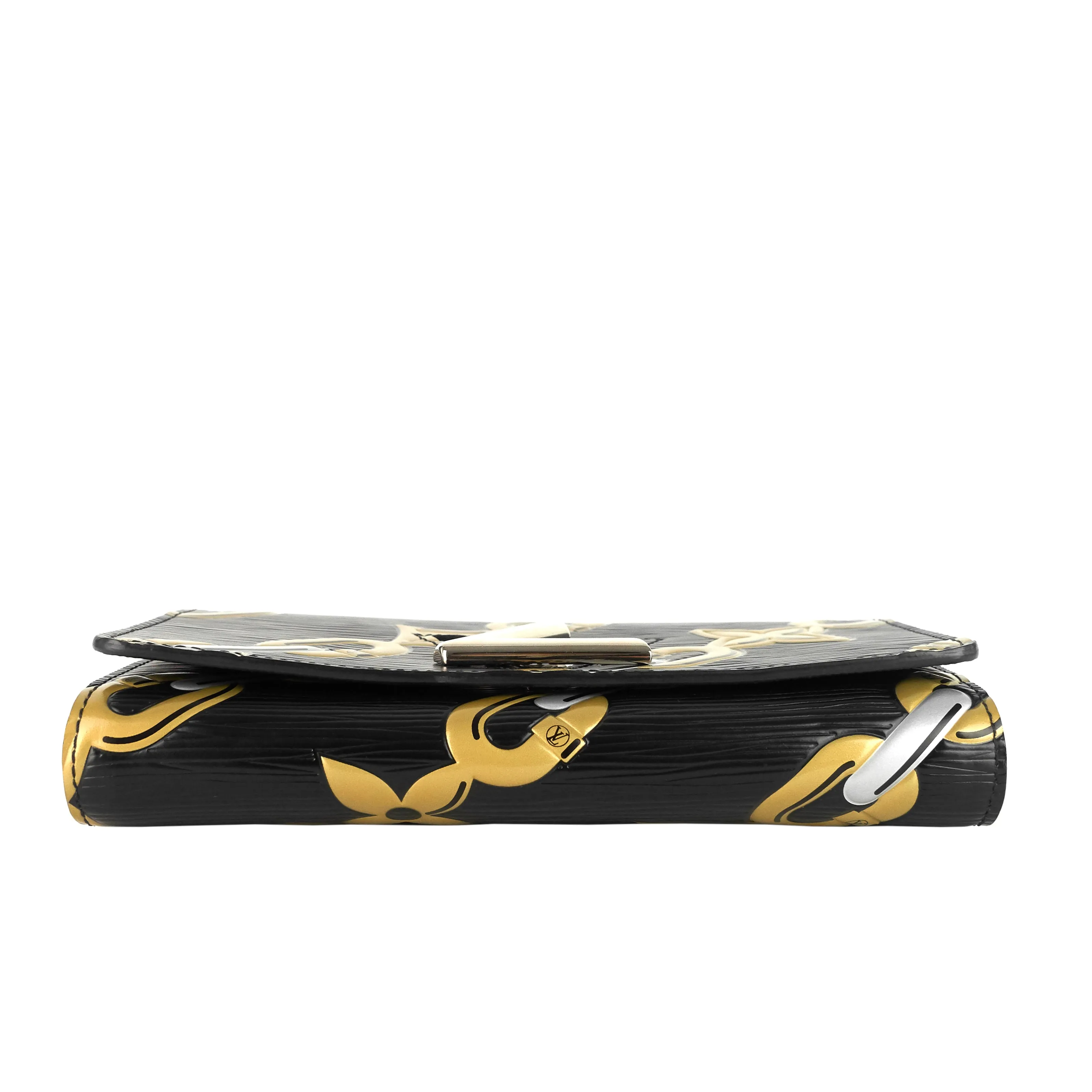 Chain Flower Print Twist Epi Leather Wallet on Chain Bag