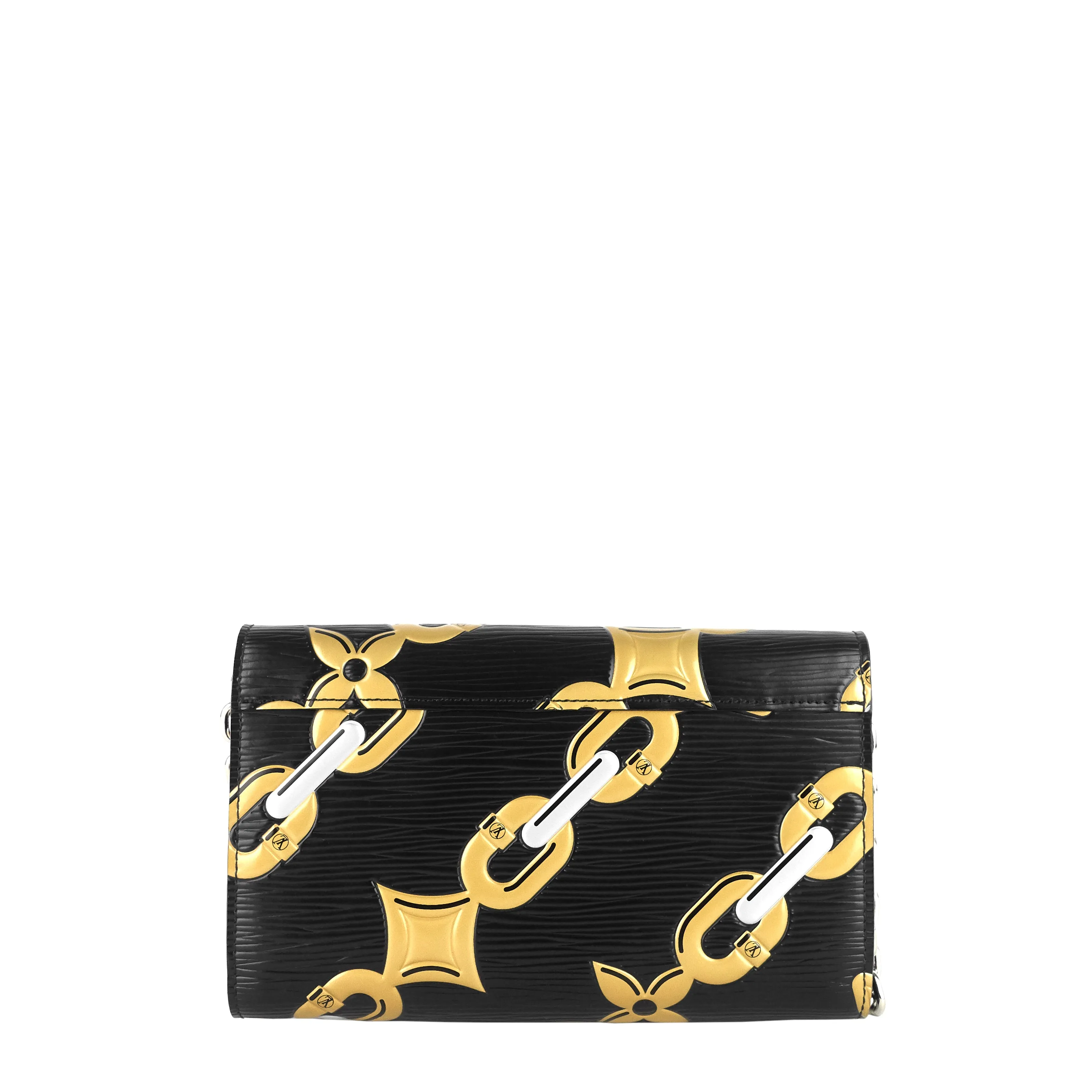 Chain Flower Print Twist Epi Leather Wallet on Chain Bag