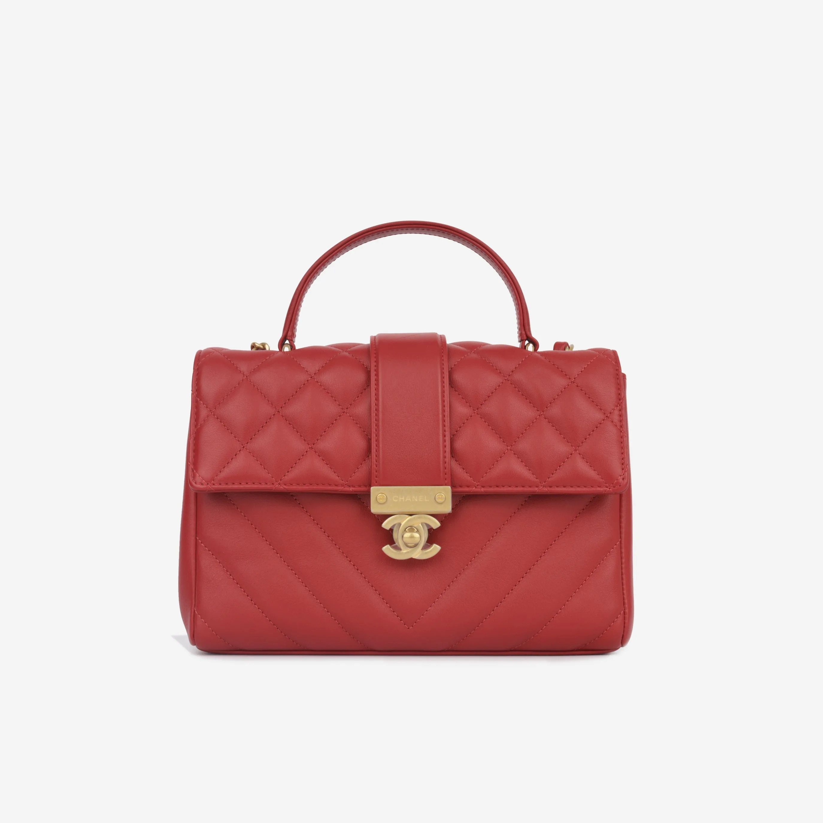 Chanel In The City Top Handle - Red Calfskin