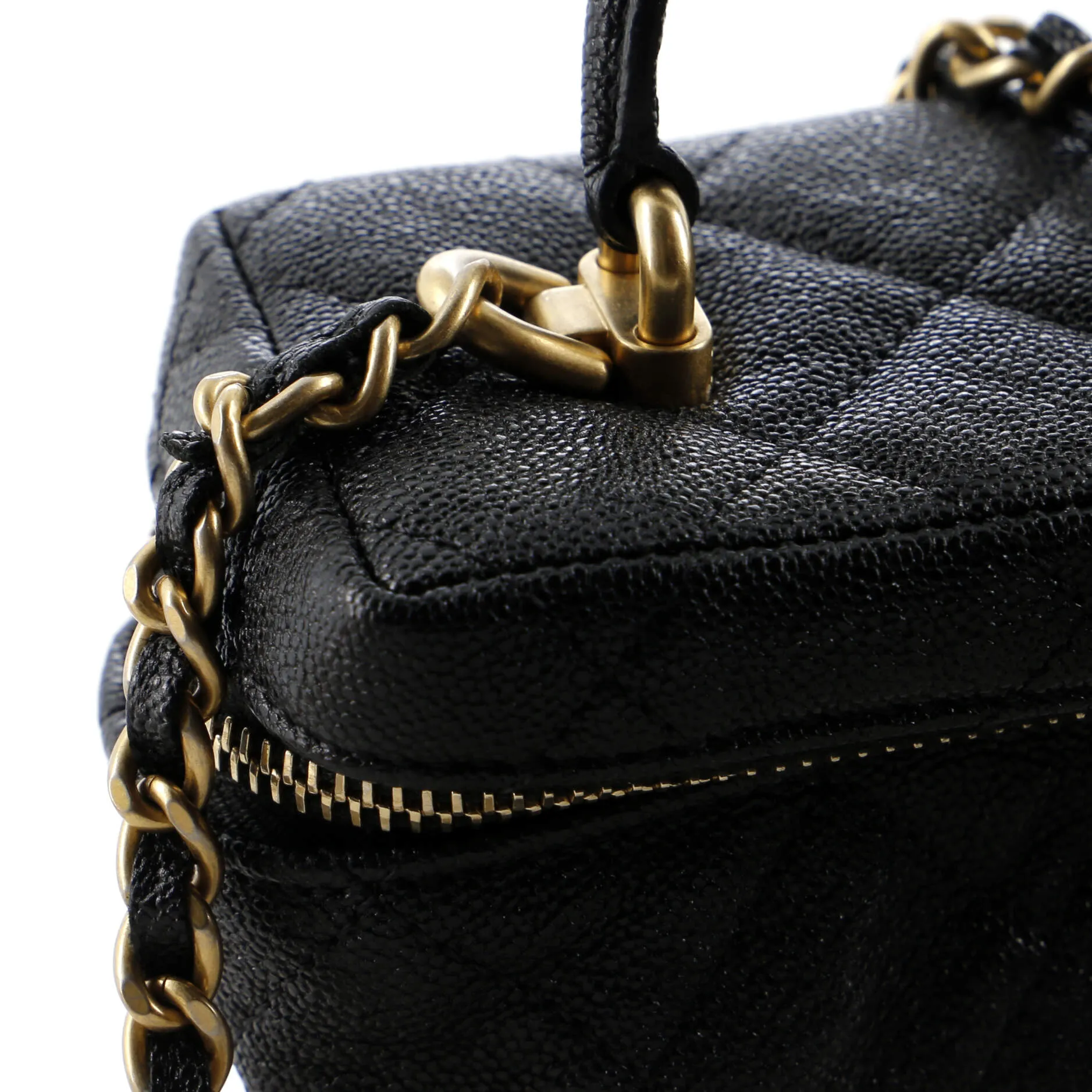 Chanel Top Handle Zip Around Vanity Case