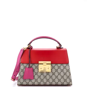 Gucci Padlock Top Handle Bag Gg Coated