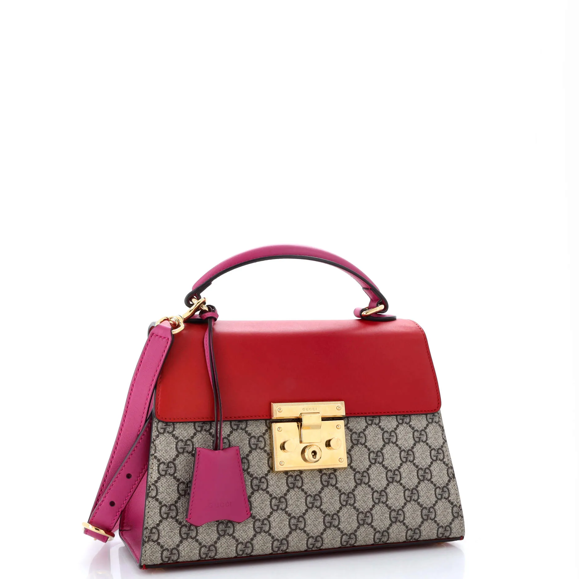 Gucci Padlock Top Handle Bag Gg Coated