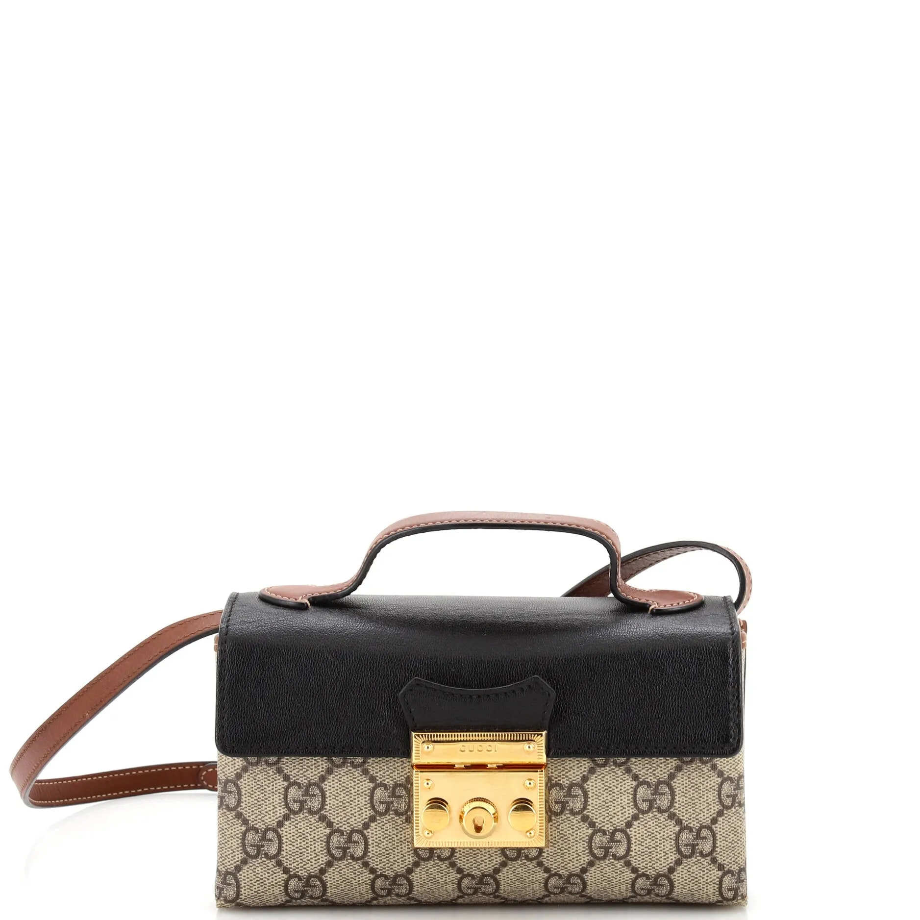 Gucci Padlock Top Handle Bag Gg Coated
