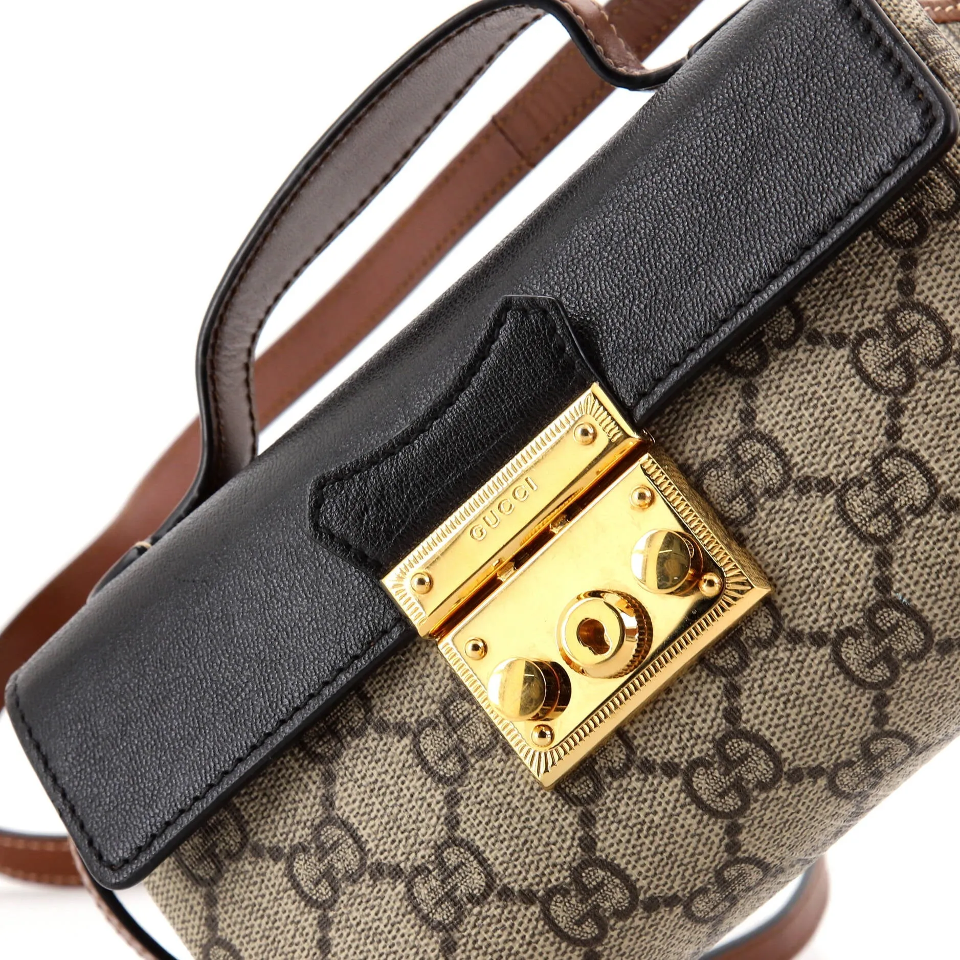 Gucci Padlock Top Handle Bag Gg Coated