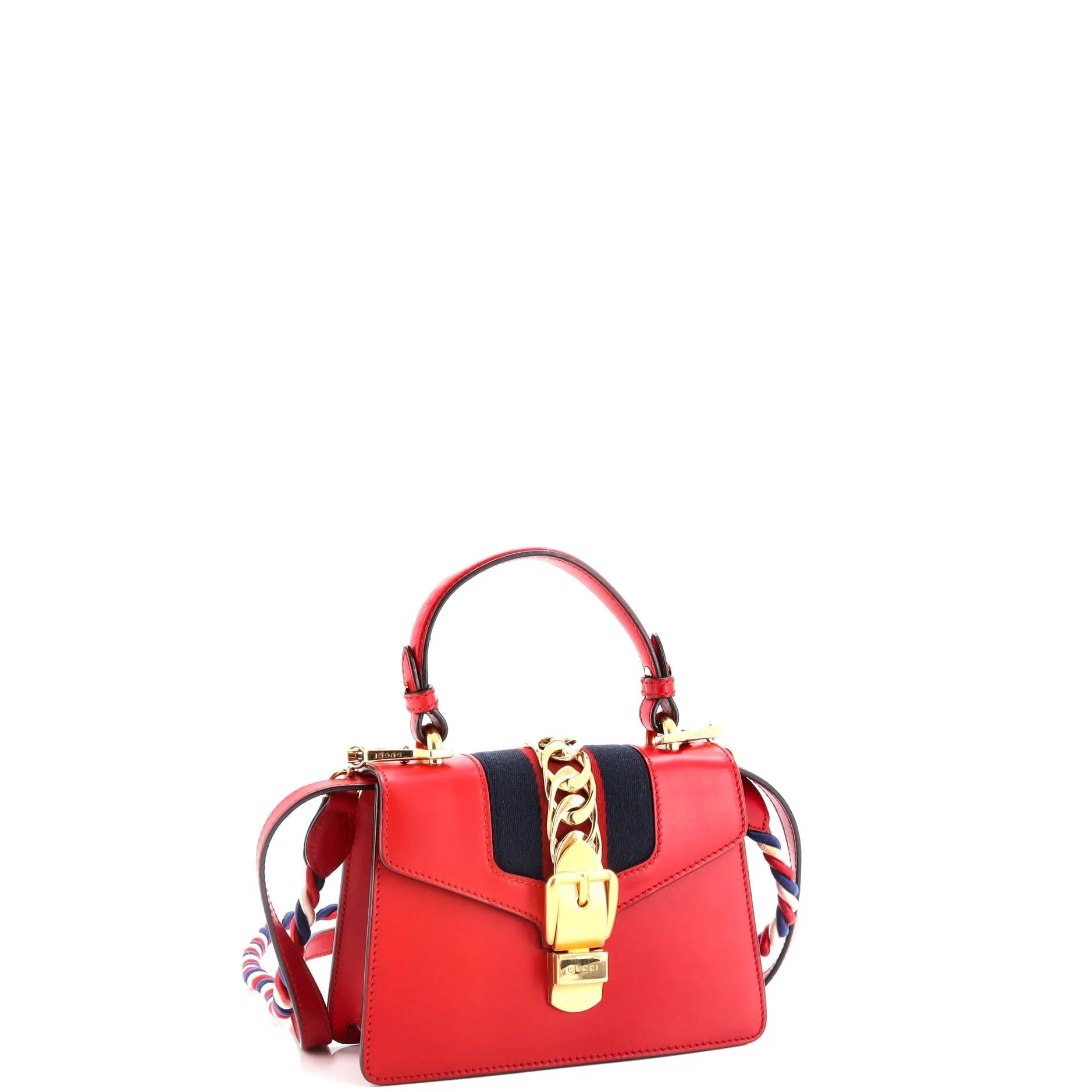 Gucci Sylvie Top Handle Bag Leather Mini