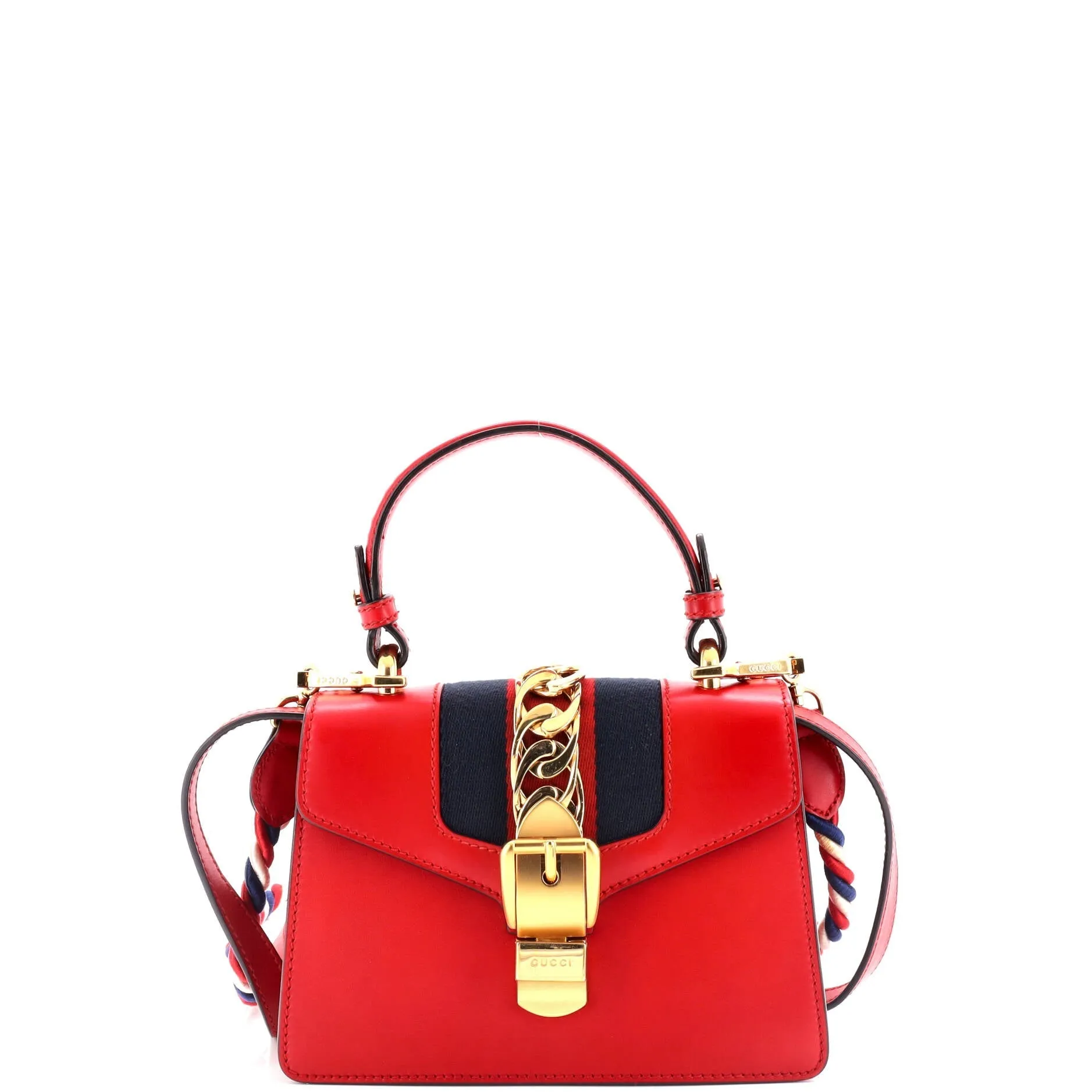 Gucci Sylvie Top Handle Bag Leather Mini