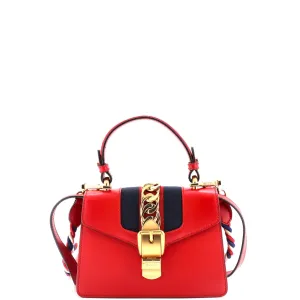 Gucci Sylvie Top Handle Bag Leather Mini