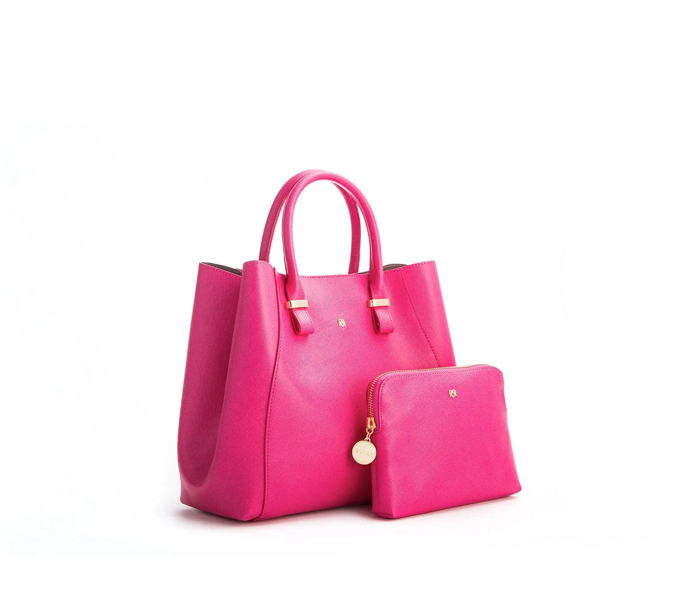 Gunas New York Jane Hot Pink Vegan Leather Satchel