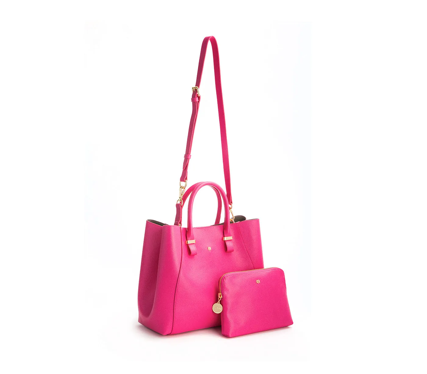 Gunas New York Jane Hot Pink Vegan Leather Satchel