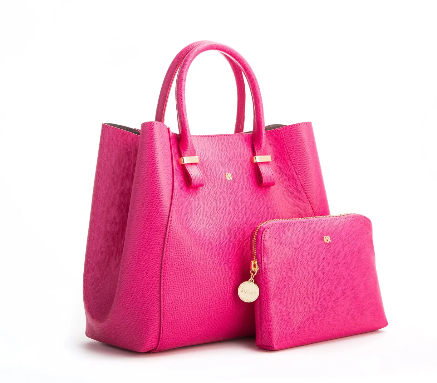 Gunas New York Jane Hot Pink Vegan Leather Satchel